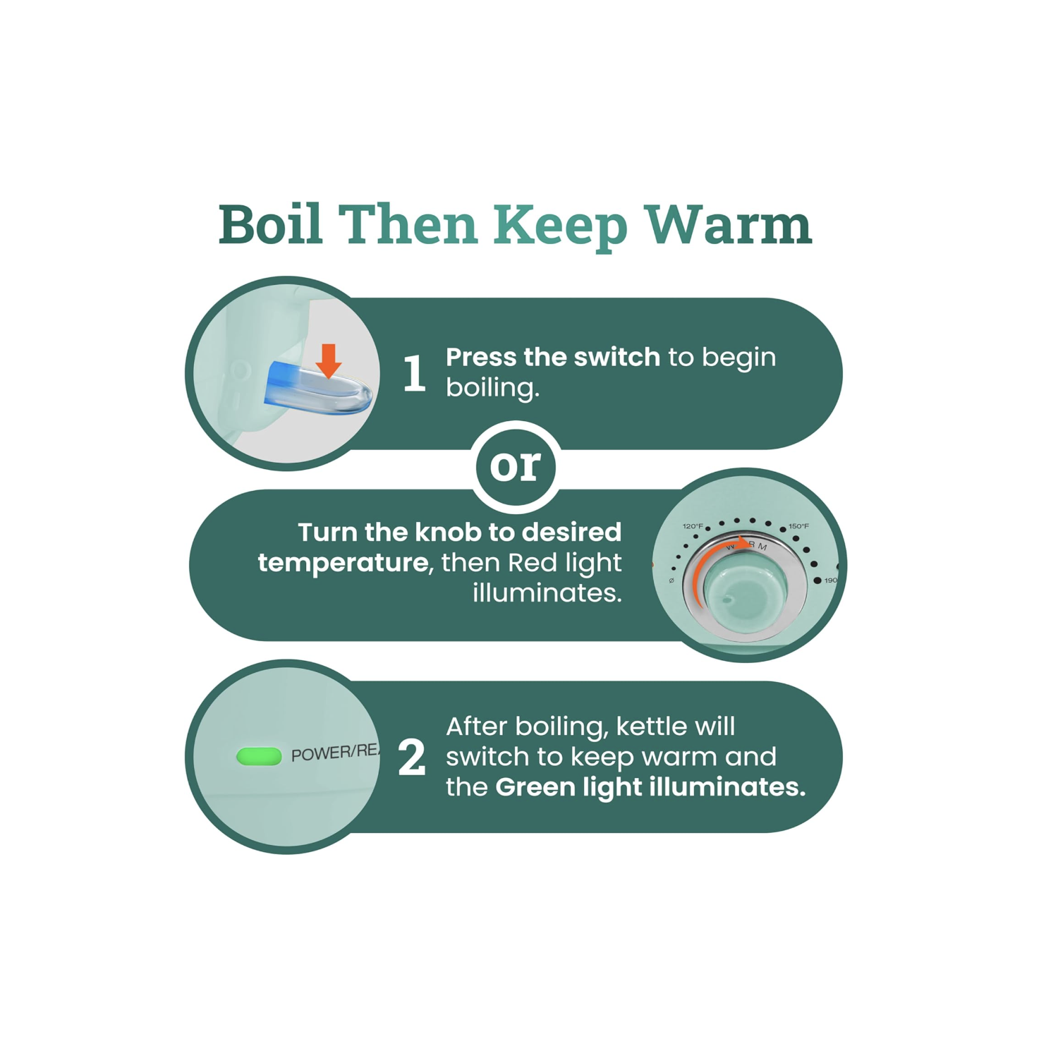 Elite Gourmet EKT1220M 1.2L Electric BPA-Free 1200W Glass Kettle, Temperature Dial Keep Warm Function, Cordless 360° Base, Blue LED Interior, Auto