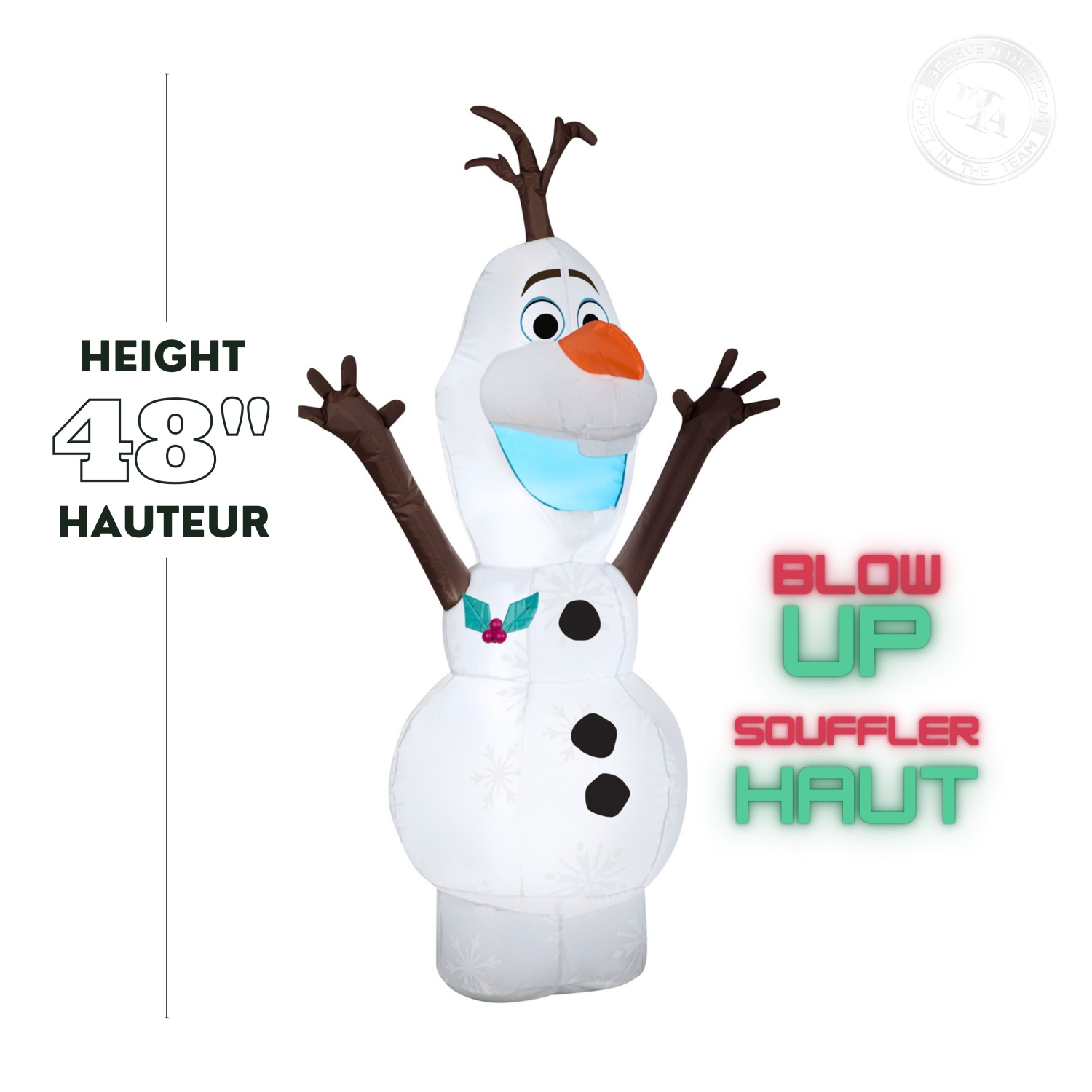 GEMMY INDUSTRIES Airblown® Inflatable Christmas-Standing Olaf Frozen 2-SM-Disney- 48"