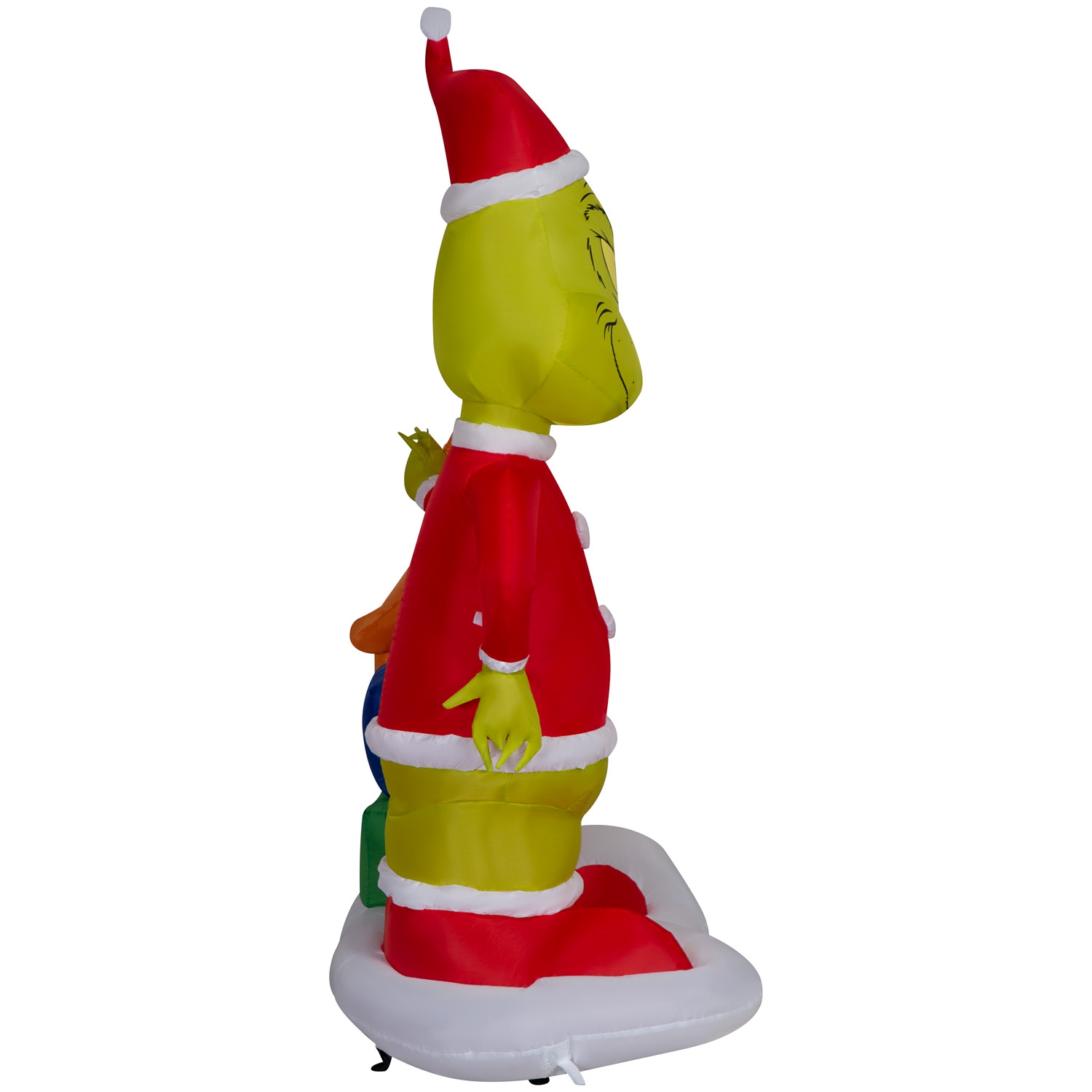 GEMMY INDUSTRIES Airblown® Christmas-Grinch gonflable et Max avec scène Presents-MD-Dr. Seuss – 71 x 49 po