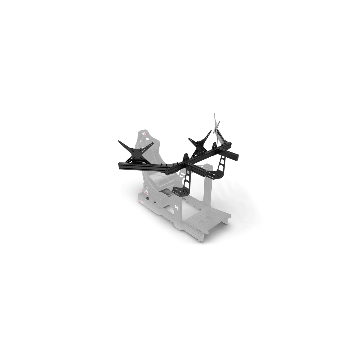 Racer de Trak - Grand support pour trois moniteurs monté sur le poste de pilotage - 1200&nbsp;mm/largeur de 47,25&nbsp;po