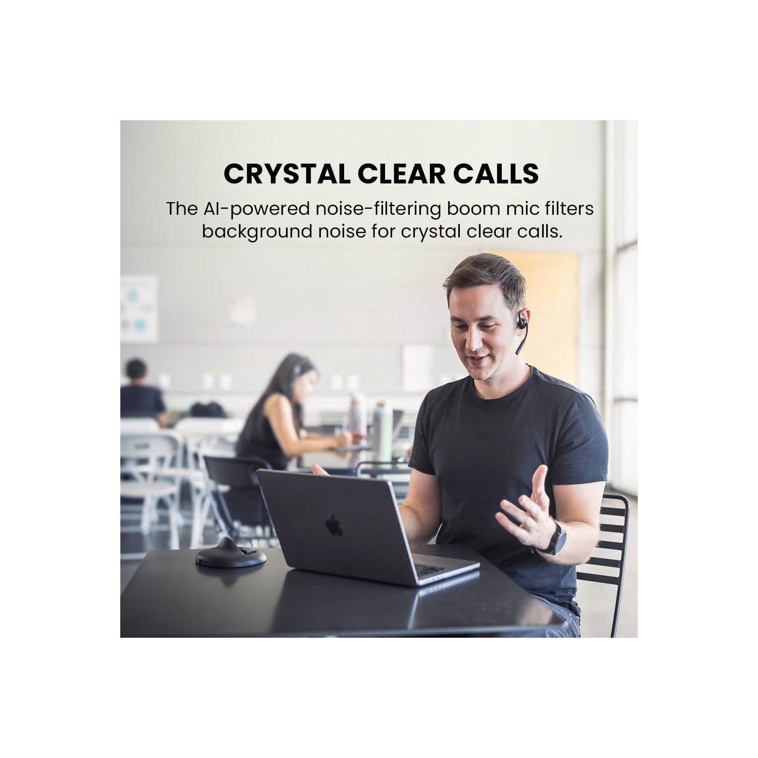 Écouteurs oreilles libres Bluetooth Lingo N21 d'Avantalk avec micro sur tige et station de recharge