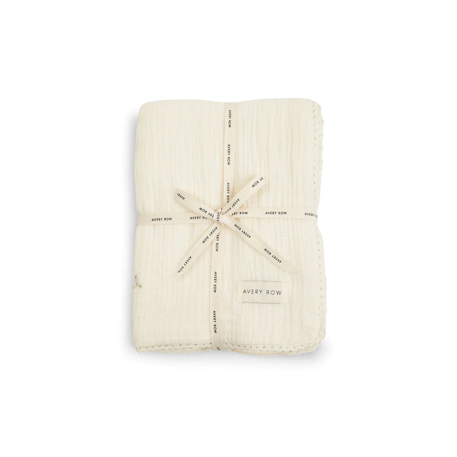 Avery Row - Embroidered Muslin blanket - Wild Chamomile