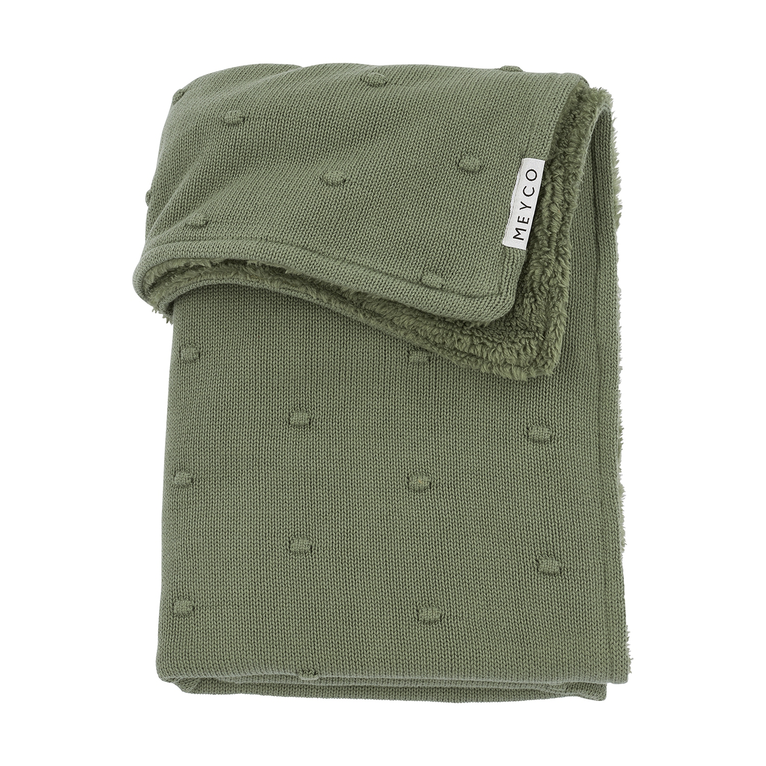 Couverture pour lit de bébé en peluche Mini Knots – Vert forêt – 75 100&nbsp;cm