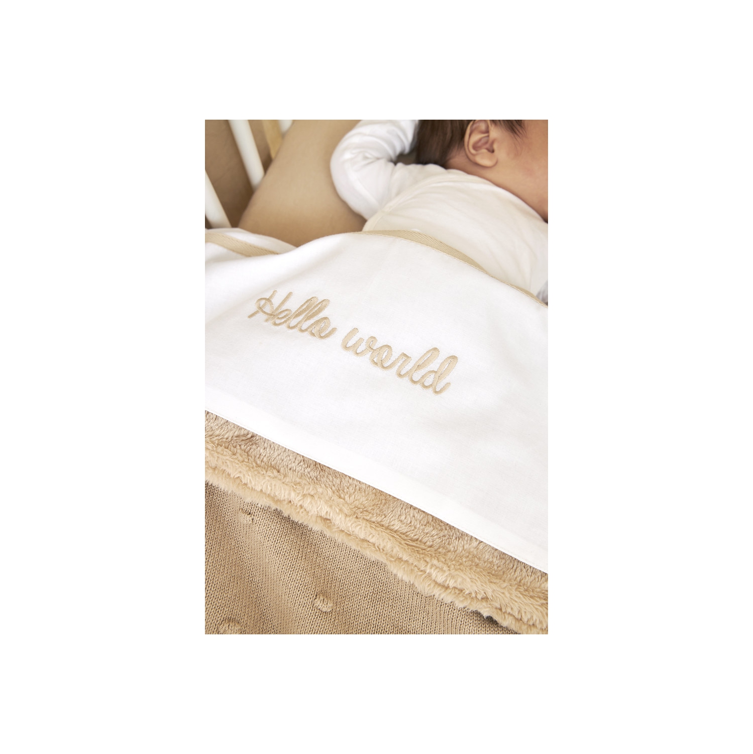 Couverture pour lit de bébé en peluche Mini Knots - Sable - 100&nbsp;cm 75