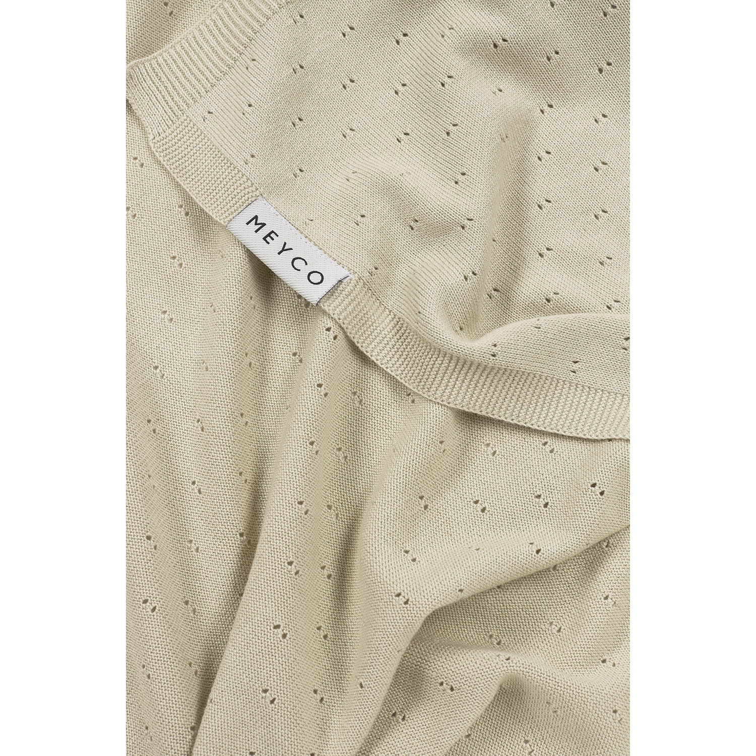 Ajour crib bed blanket - bamboo - soft sand - 75x100cm