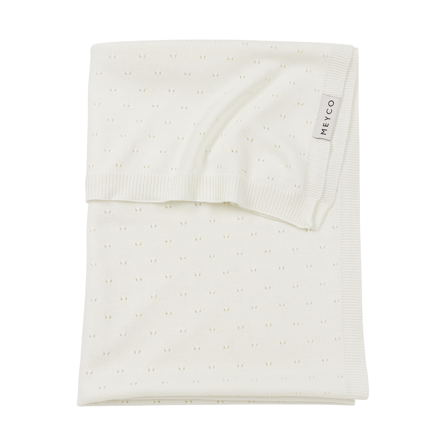 Ajour crib bed blanket - bamboo - offwhite - 75x100cm