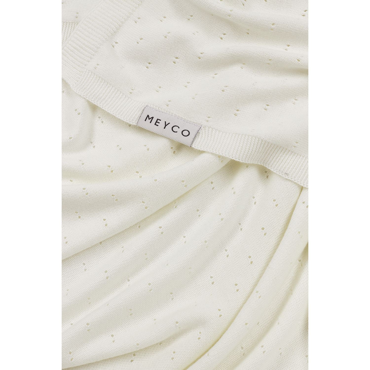 Ajour crib bed blanket - bamboo - offwhite - 75x100cm