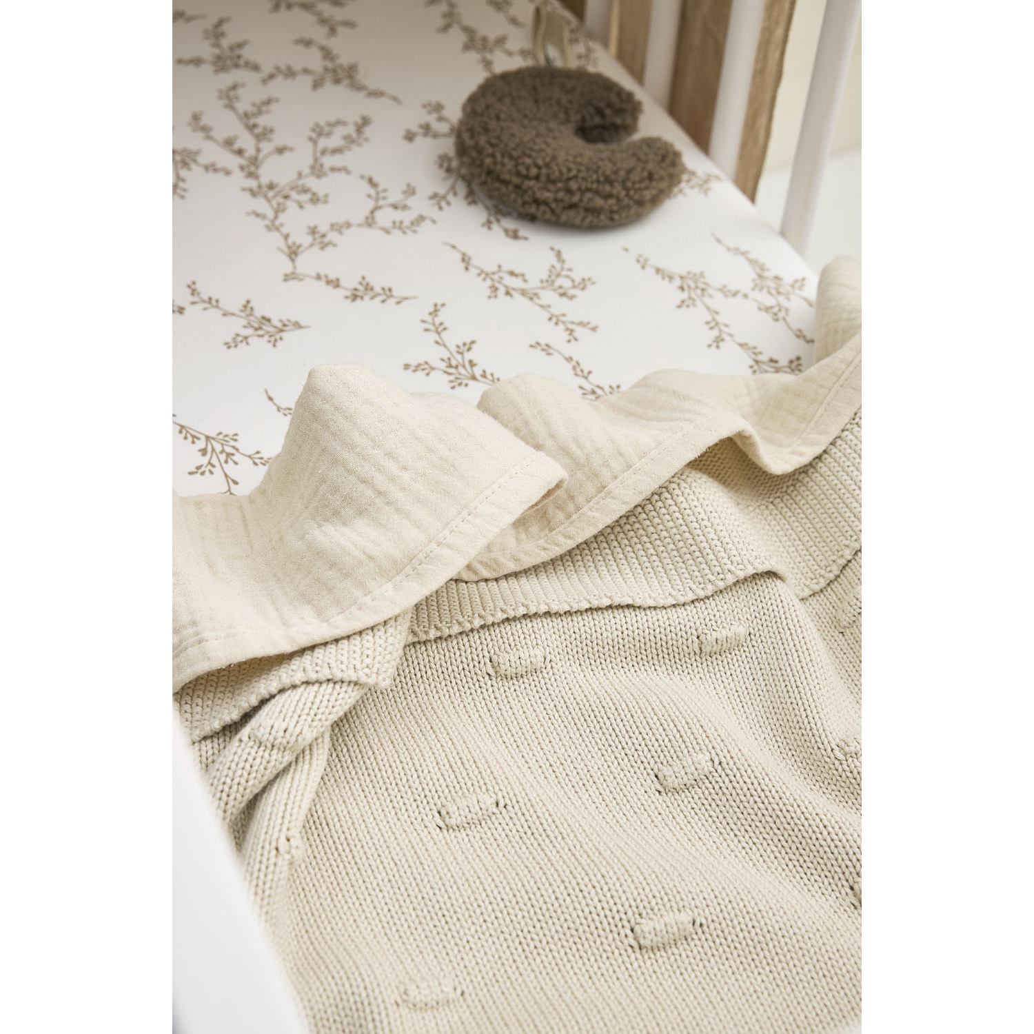 Couverture de lit pour lit de bébé Notts - Sable doux - 75 100&nbsp;cm