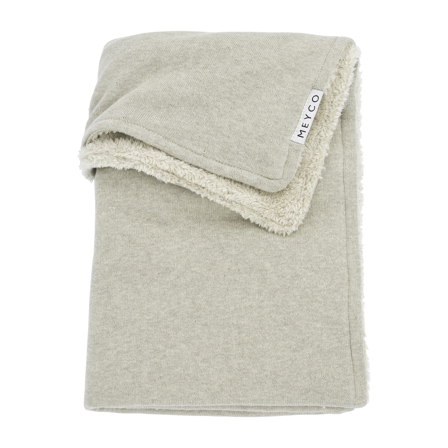 Knit Basic teddy crib bed blanket - Sand melange - 75x100cm