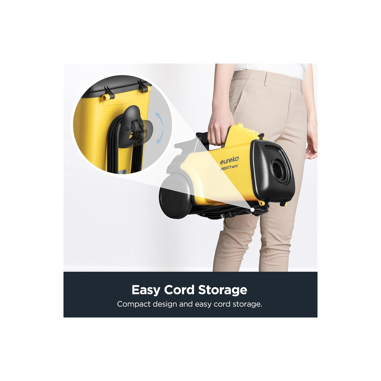 Refurbished Good - Eureka Mighty Mite 3670G Corded Canister Vacuum Cleaner, Yellow