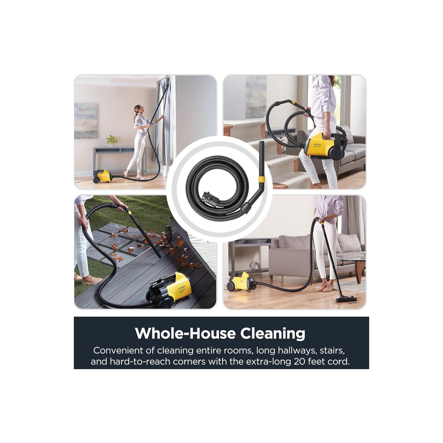 Refurbished Good - Eureka Mighty Mite 3670G Corded Canister Vacuum Cleaner, Yellow