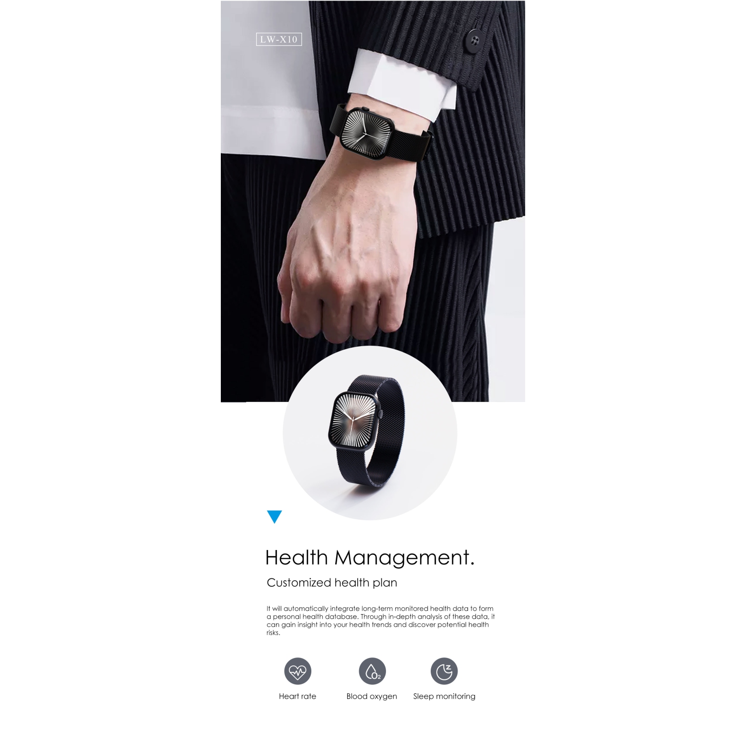 LENYES Smartwatch S10 | 2.04″ AMOLED • BT 5.0 Calls • Smart Island Alerts • Gesture Control • 7-10 Day Battery • IP67 Waterproof