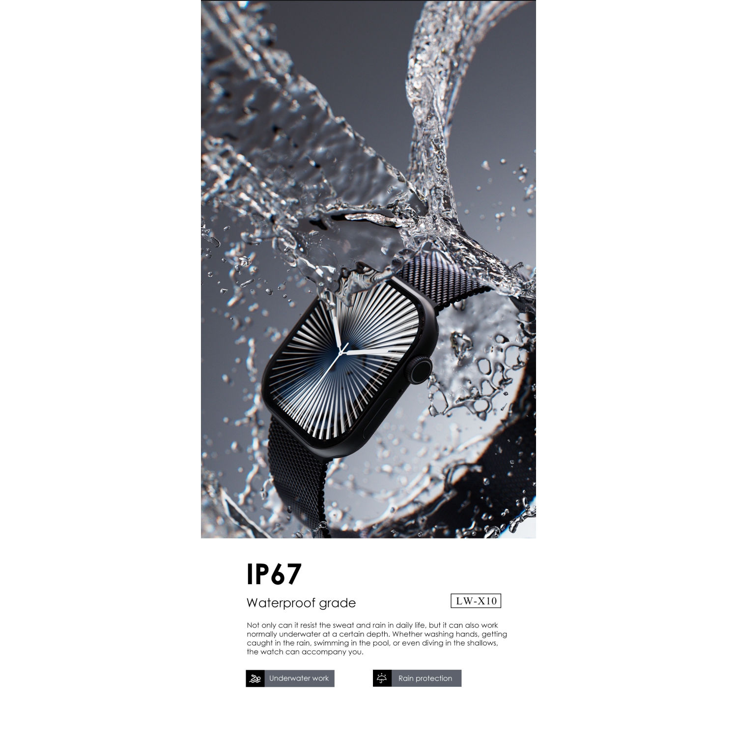 LENYES Smartwatch S10 | 2.04″ AMOLED • BT 5.0 Calls • Smart Island Alerts • Gesture Control • 7-10 Day Battery • IP67 Waterproof