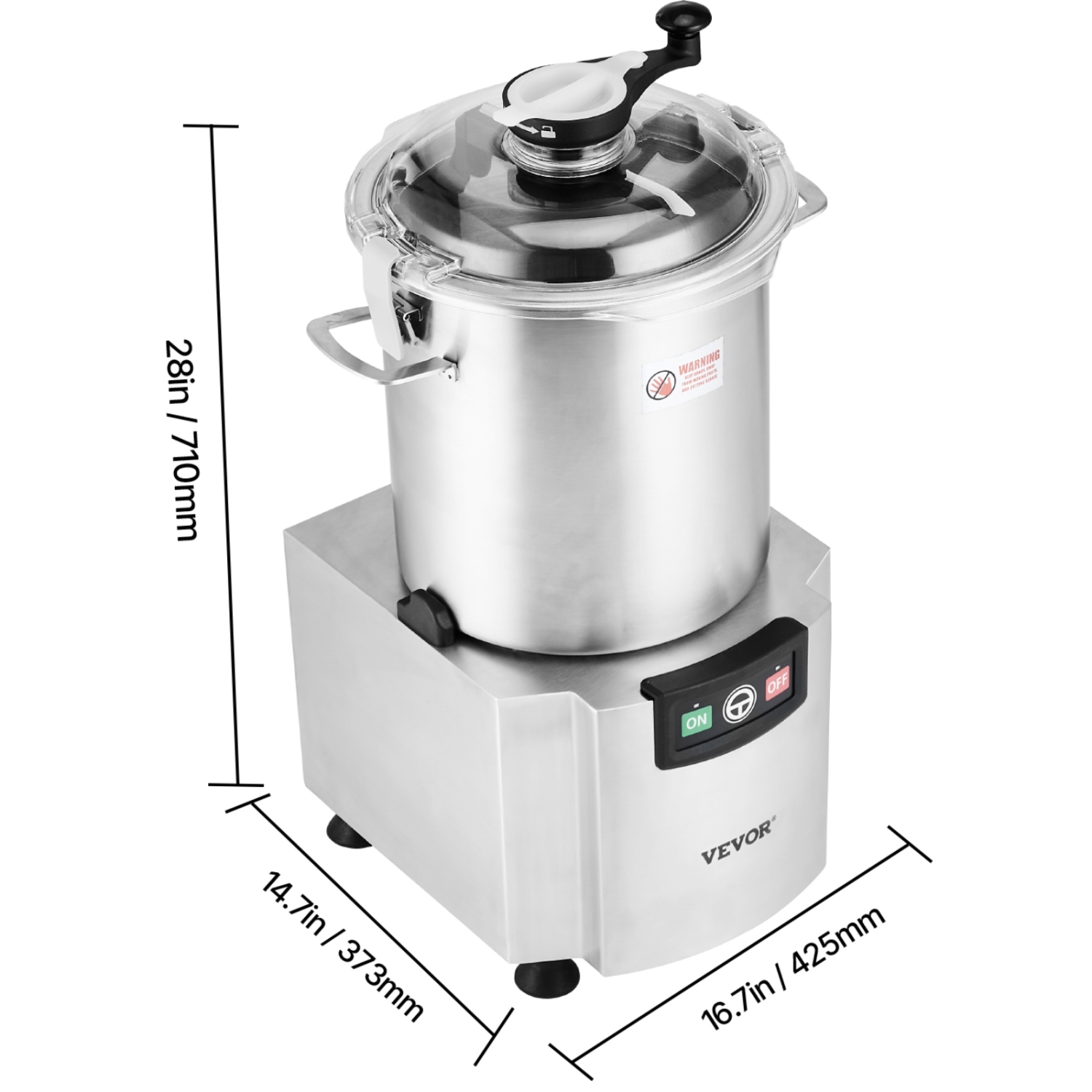 VEVOR 19 Quart Food Processor & Vegetable Chopper, Food-Grade Stainless Steel Chopper with S-Curve Blade and Scraper, Ideal for Chopping Vegetables,