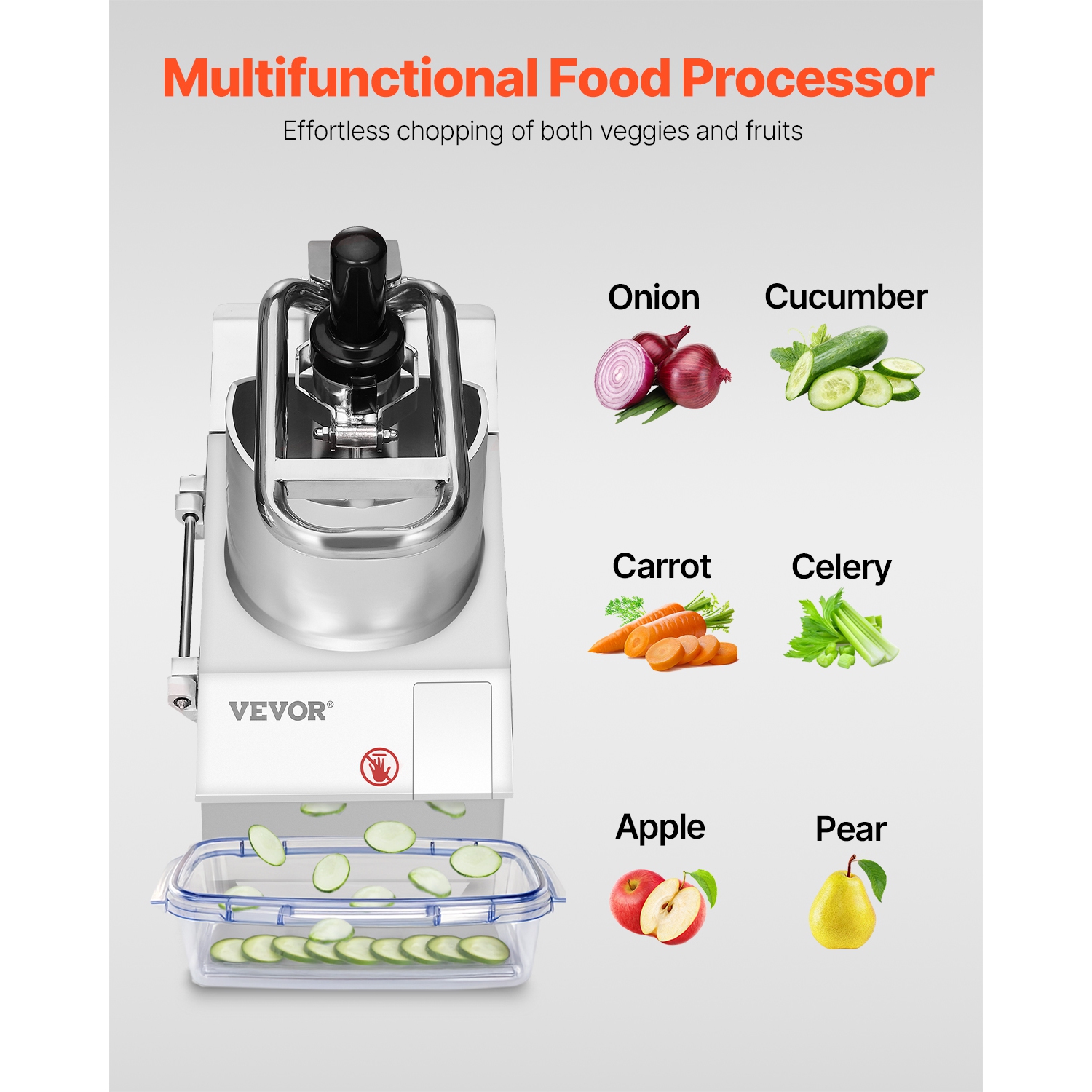 VEVOR Food Processor & Vegetable Chopper, 2 Feeding Holes Food-Grade Stainless Steel Chopper, 6 Detachable Blades, 3mm/5mm/7mm/10mm Shredder, 2mm/4mm