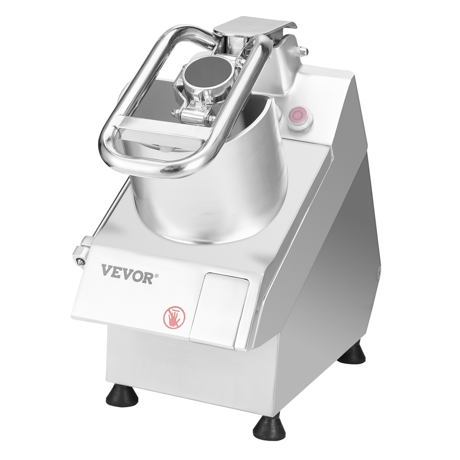 VEVOR Food Processor & Vegetable Chopper, 2 Feeding Holes Food-Grade Stainless Steel Chopper, 6 Detachable Blades, 3mm/5mm/7mm/10mm Shredder, 2mm/4mm