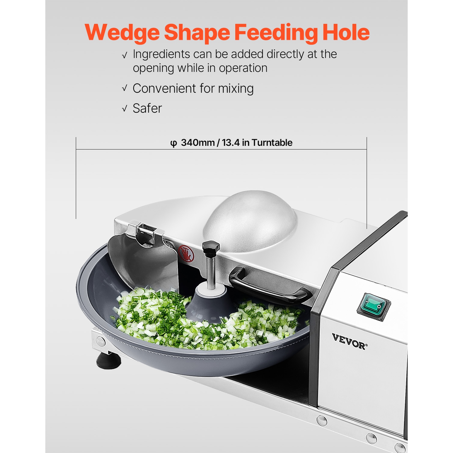 VEVOR 3000RPM Food Processor & Vegetable Chopper, Food-Grade Stainless Steel Chopper with S-Curve Blade, Multifunctional for Chopping Vegetables,