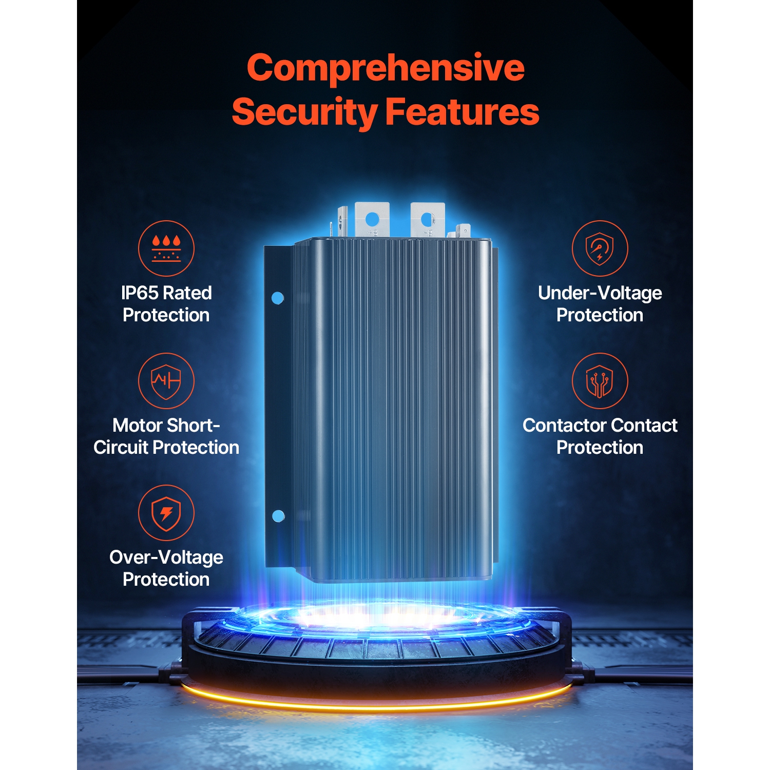 VEVOR 36V & 500A Golf Cart Speed Controller, DC Motor Controller for Golf Carts, IP65 Rated Protection, Aluminum Alloy & ABS Housing, Compatible with