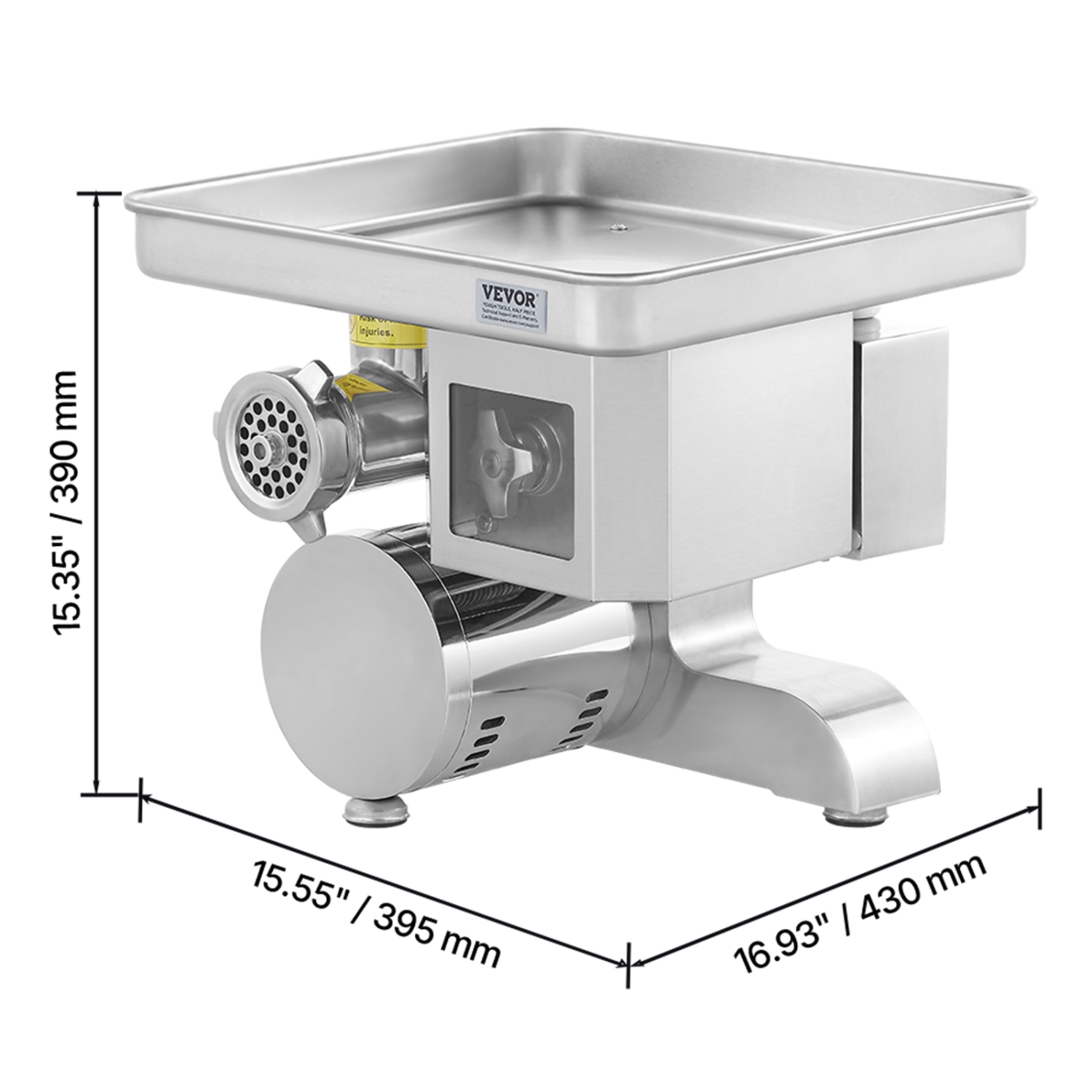 VEVOR 11 Lbs/Min Meat Grinder, Electric Meat Grinder, Slicer, Sausage Stuffer with Blade, Grinding Plate, Sausage Maker, Stainless Steel Commercial