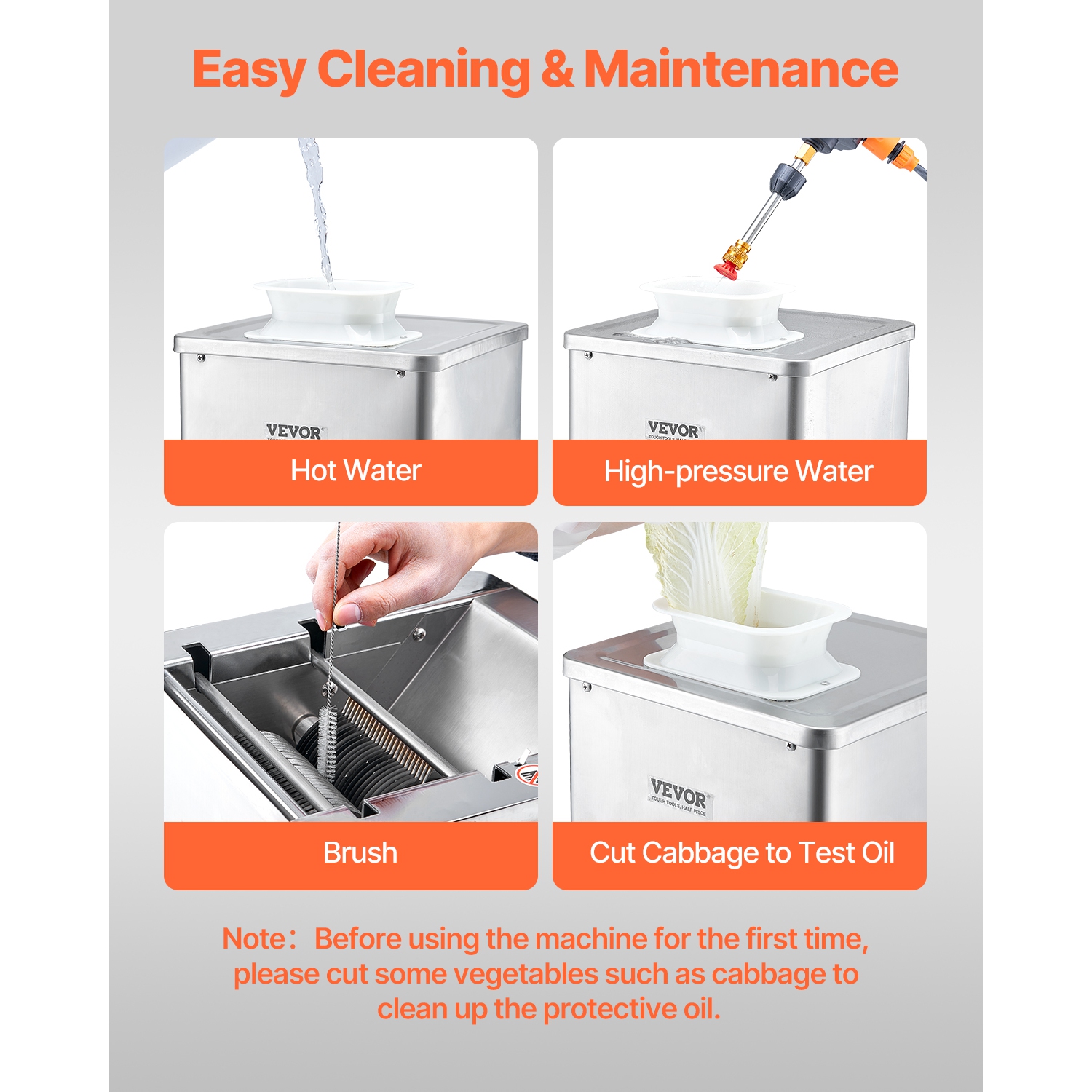 VEVOR 550W Meat Cutter Machine, Meat Slicer, 350 lb/h Commercial Meat Cutting Machine, Stainless Steel, 2.5-10 mm Thickness, Electric Food Cutting