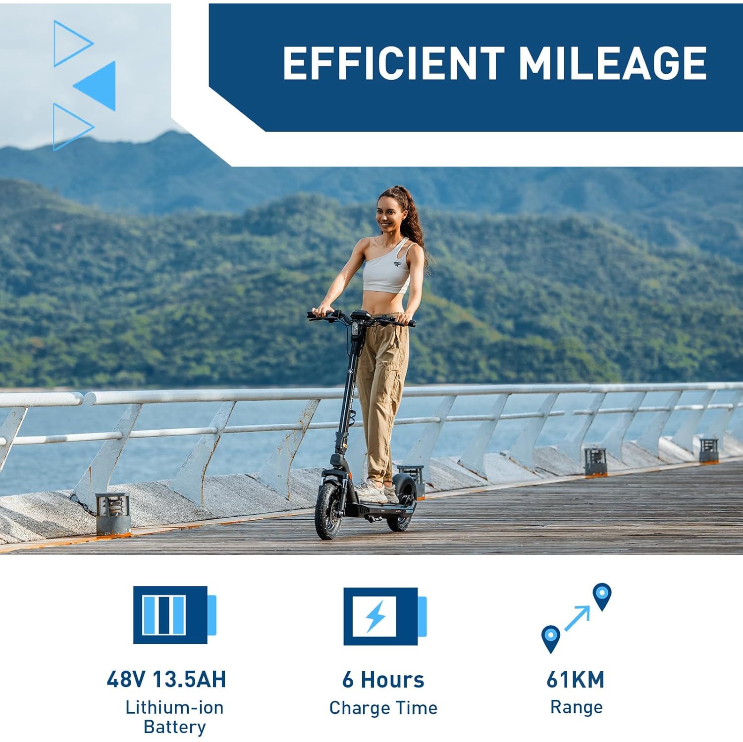 Hiboy X300 Electric Scooter, 700W Peak Motor, 12" Pneumatic Tires, 37KM/H & 61.2KM Range, Hydraulic Suspension, Foldable Commuter Electric Scooter