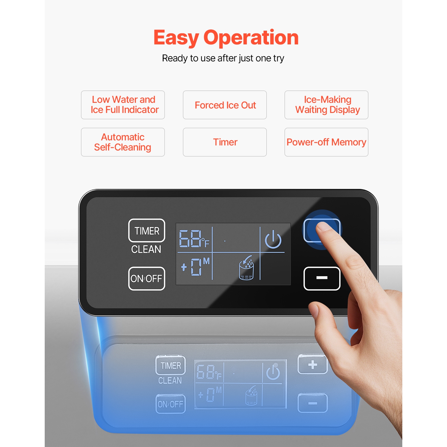 Machine à glaçons encastrable sous le comptoir de 80 lb/jour VEVOR, machine à glaçons sous le comptoir avec porte réversible en acier inoxydable,