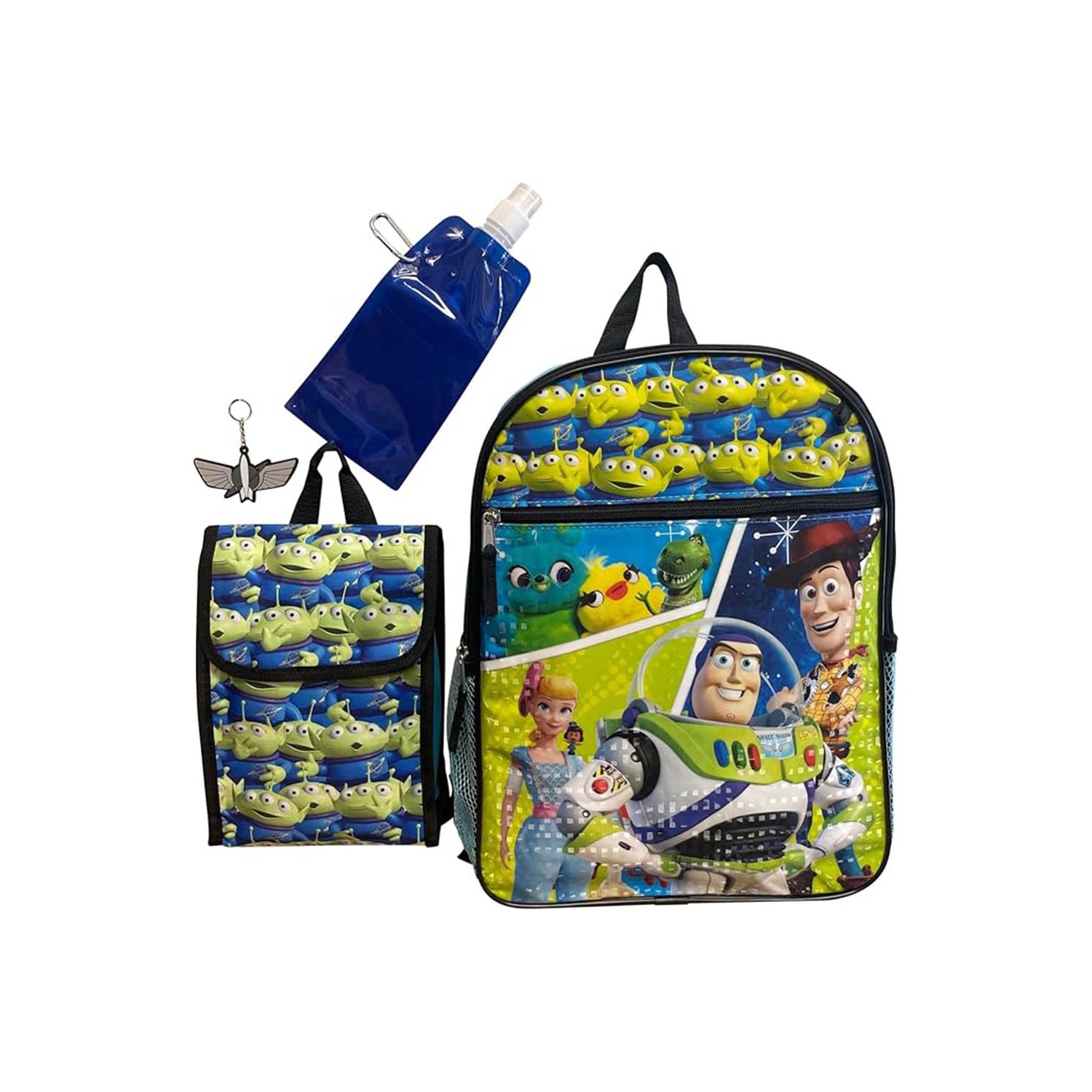 Toy Story 5-Piece Backpack Set with Lunch Bag, Water Bottle, Keychain & Clip for Kids