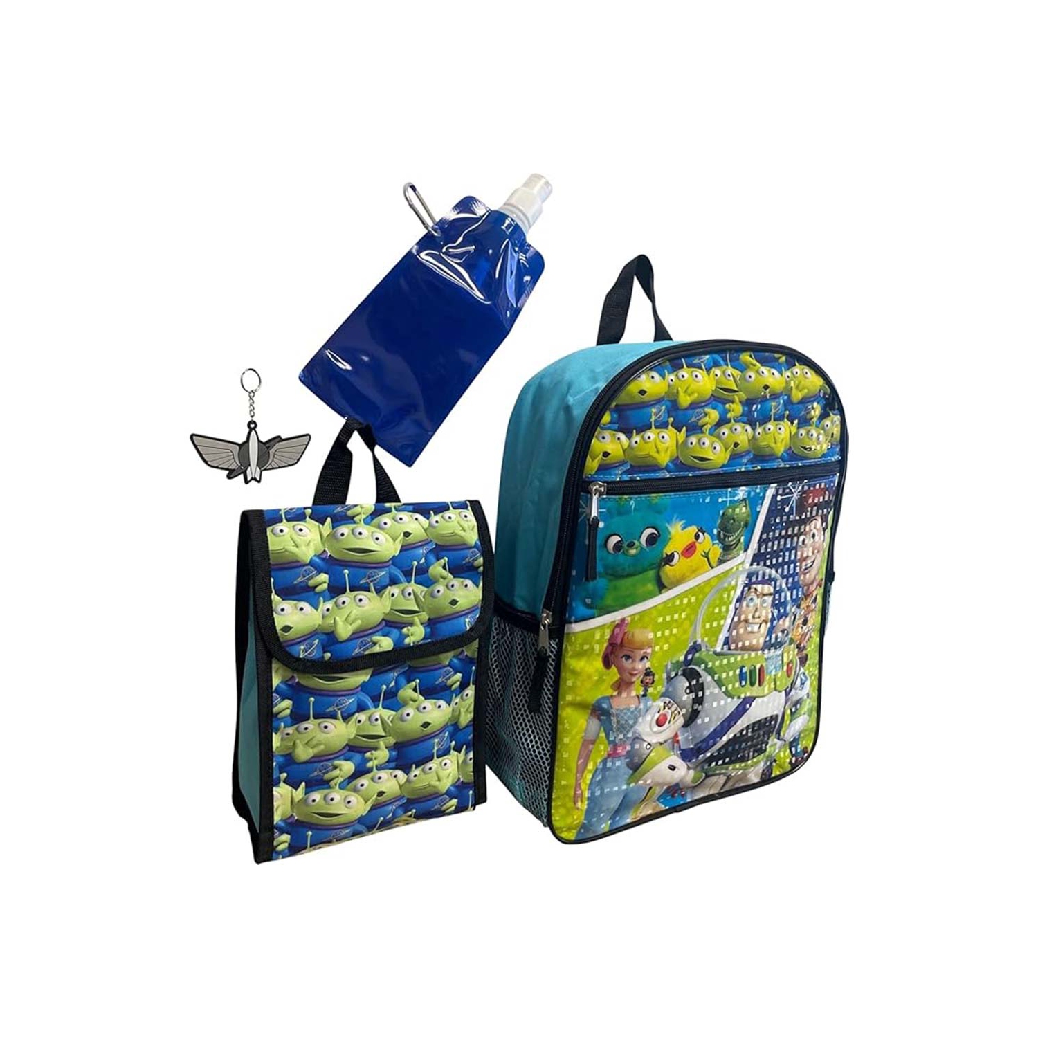 Toy Story 5-Piece Backpack Set with Lunch Bag, Water Bottle, Keychain & Clip for Kids