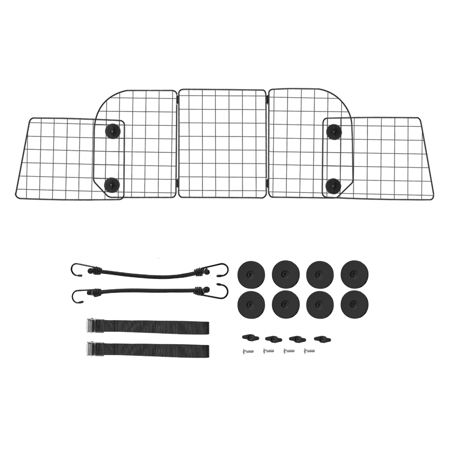 VEVOR 38.5"-61.6" Adjustable Dog Car Barrier, Car Divider for Trunk Cargo Area, Universal-Fit Back Seat Dogs Separator Guard Net, Vehicle Pet Barrier