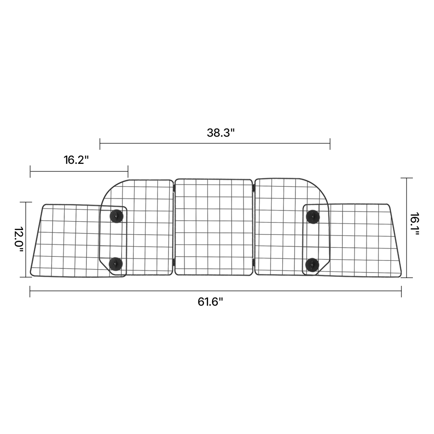 VEVOR 38.5"-61.6" Adjustable Dog Car Barrier, Car Divider for Trunk Cargo Area, Universal-Fit Back Seat Dogs Separator Guard Net, Vehicle Pet Barrier