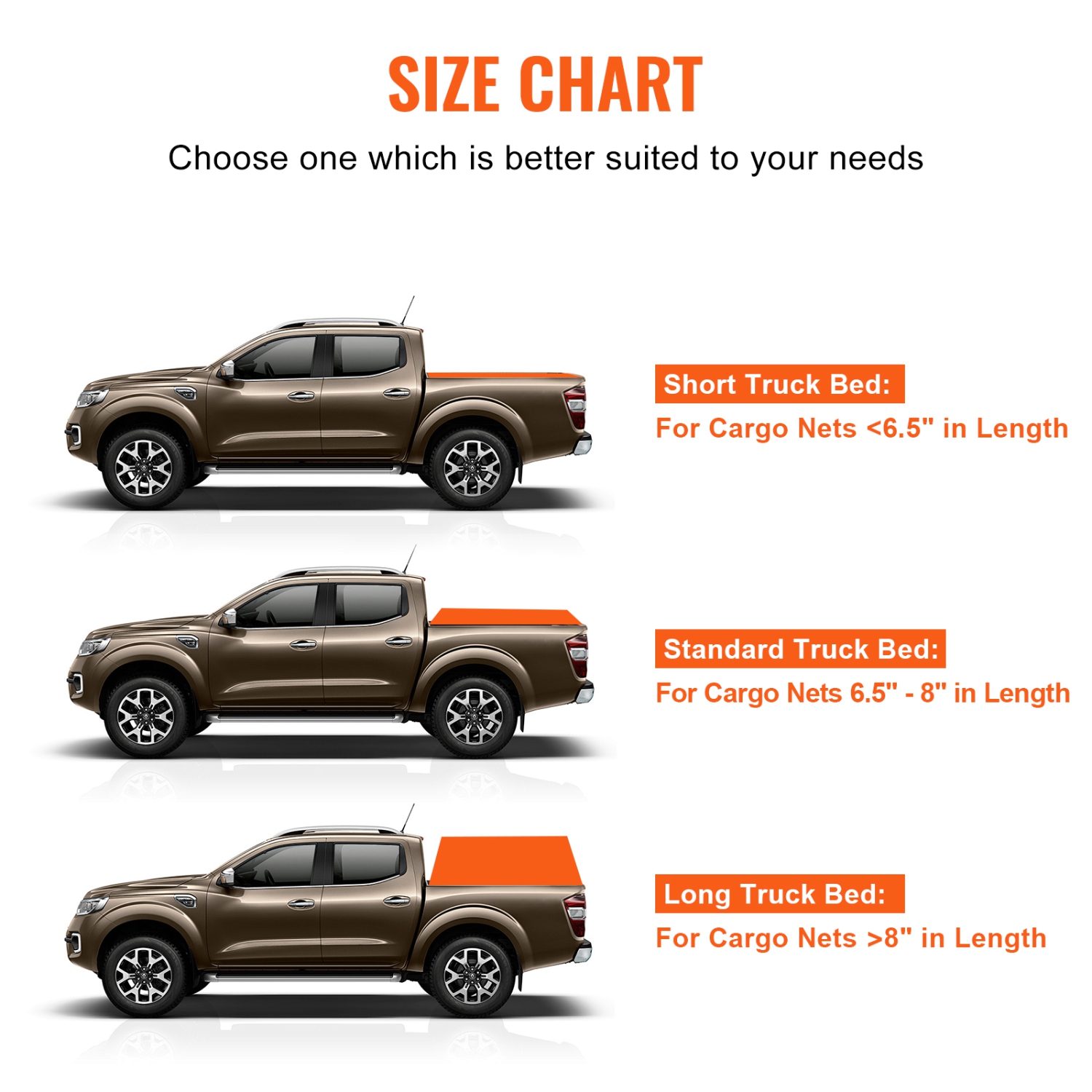 VEVOR 72 in x 57 in Cargo Net, Heavy Duty Truck Cargo Net for Truck Bed, 4 Adjustable Straps with Carabiners and Rubber Coated Hooks, Durable,