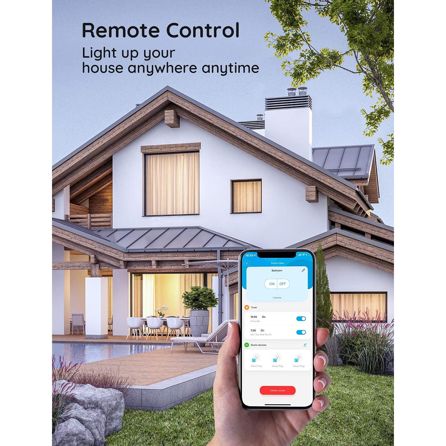 Paquet de 2 prises intelligentes Wi-Fi fonctionnent avec Alexa et l'Assistant Google, prise intelligente avec minuterie et contrôleur de groupe