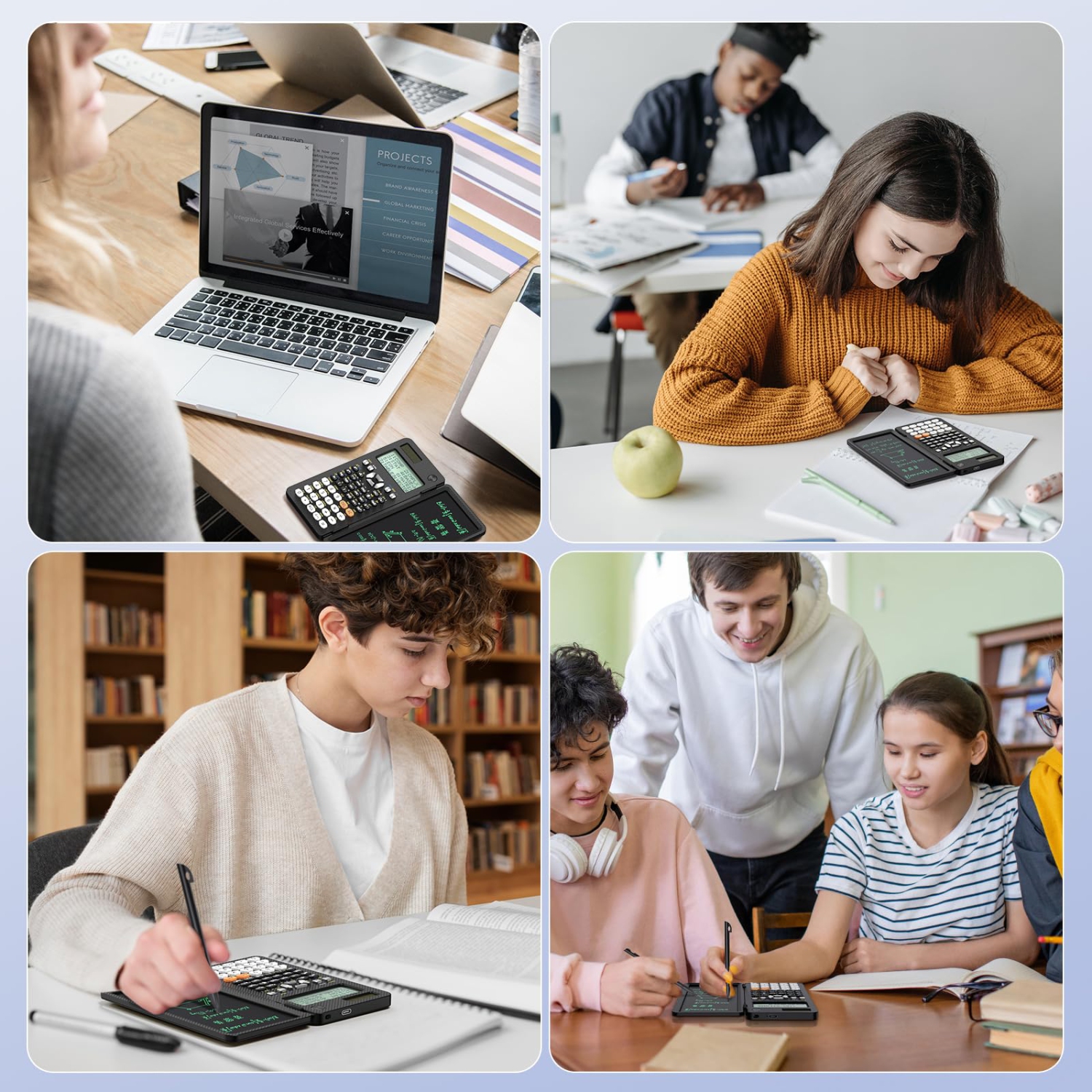 Rechargeable Scientific Calculator 991ES with Notepad, 417 Functions Science Calculator with Writing Tablet for College High School Middle School