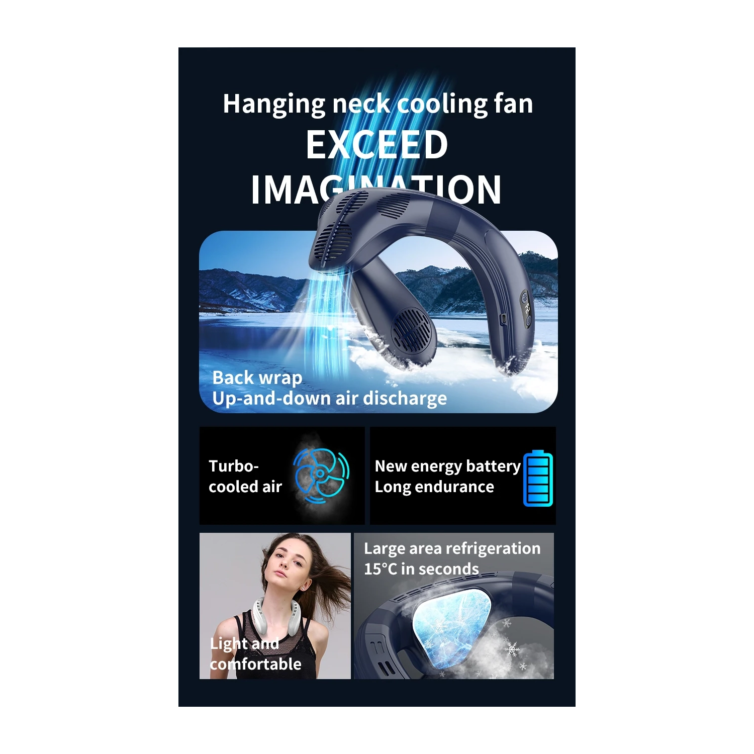 2025 New Fan Outdoor Fan Neck-mounted Cooling and Heating Instrument Neck-mounted Air Conditioner Neck-mounted Cooling Fan Neck-mounted Air