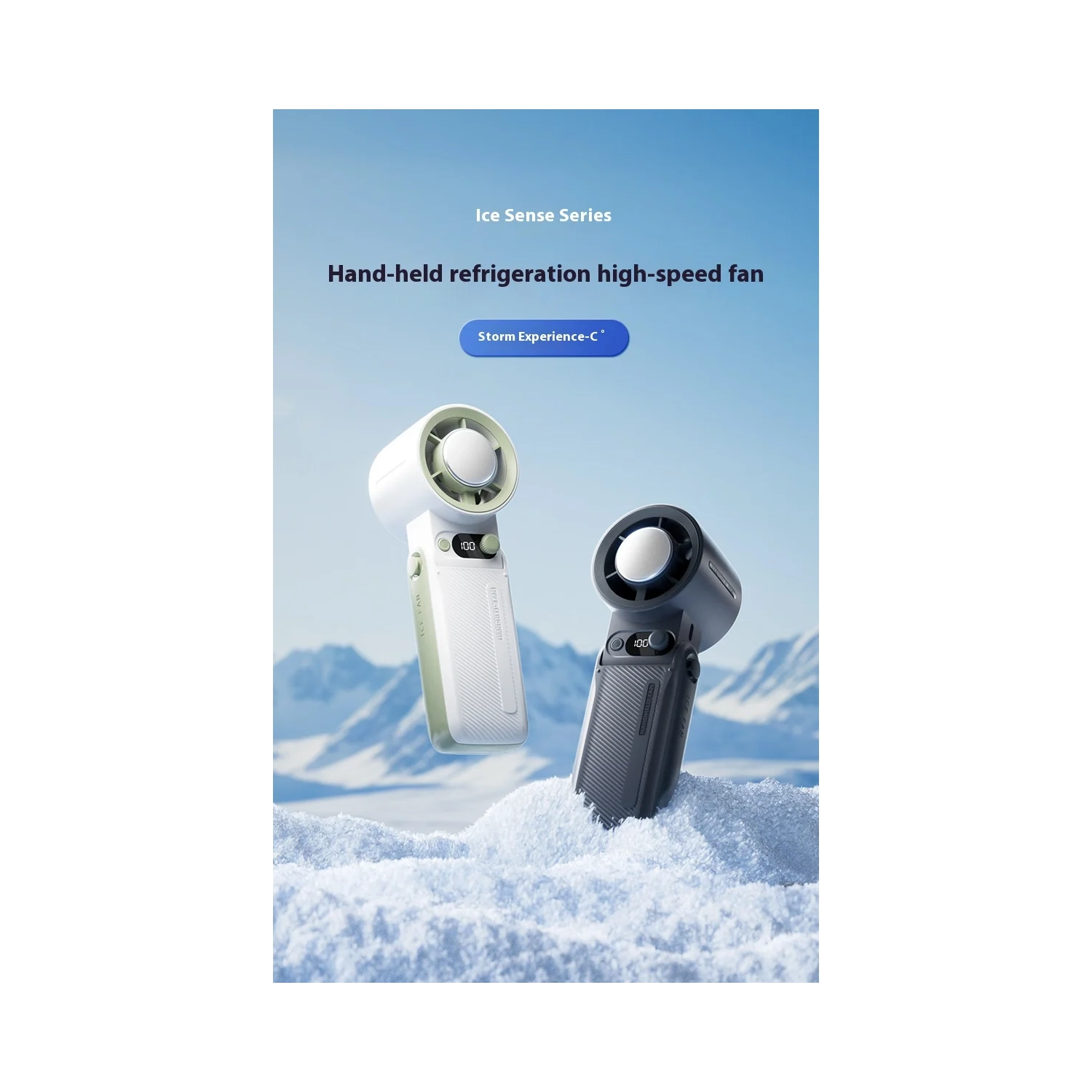 Portable Handheld Fan with Instant Cool Technology, 199 Adjustable Speeds and High Speed ​​Turbine, 6000mAh, Digital Display, Great for Outdoor