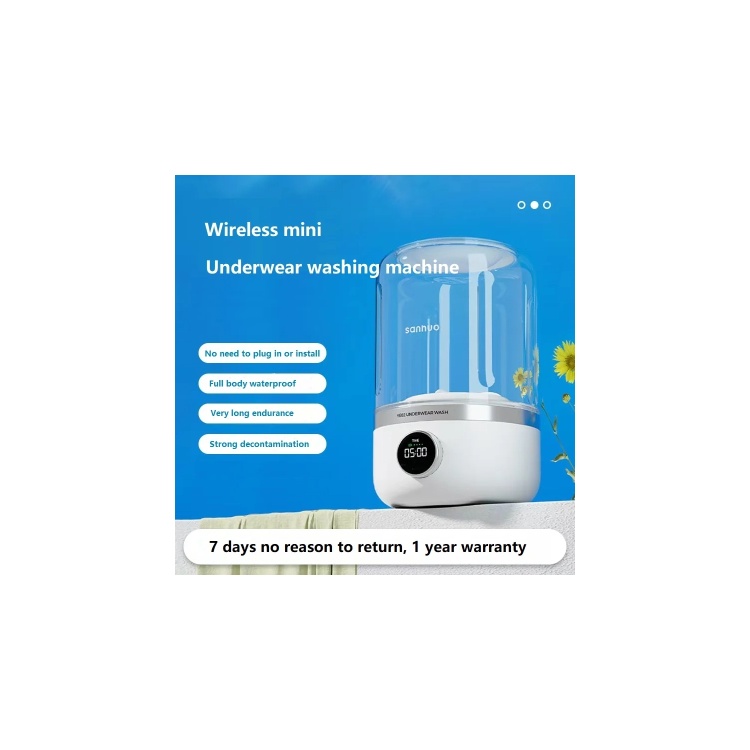 Tasse à lessive intelligente Machine à laver Mini laveuse Installation gratuite Bas Sous-vêtements Machine tout-en-un Petite tasse à lessive