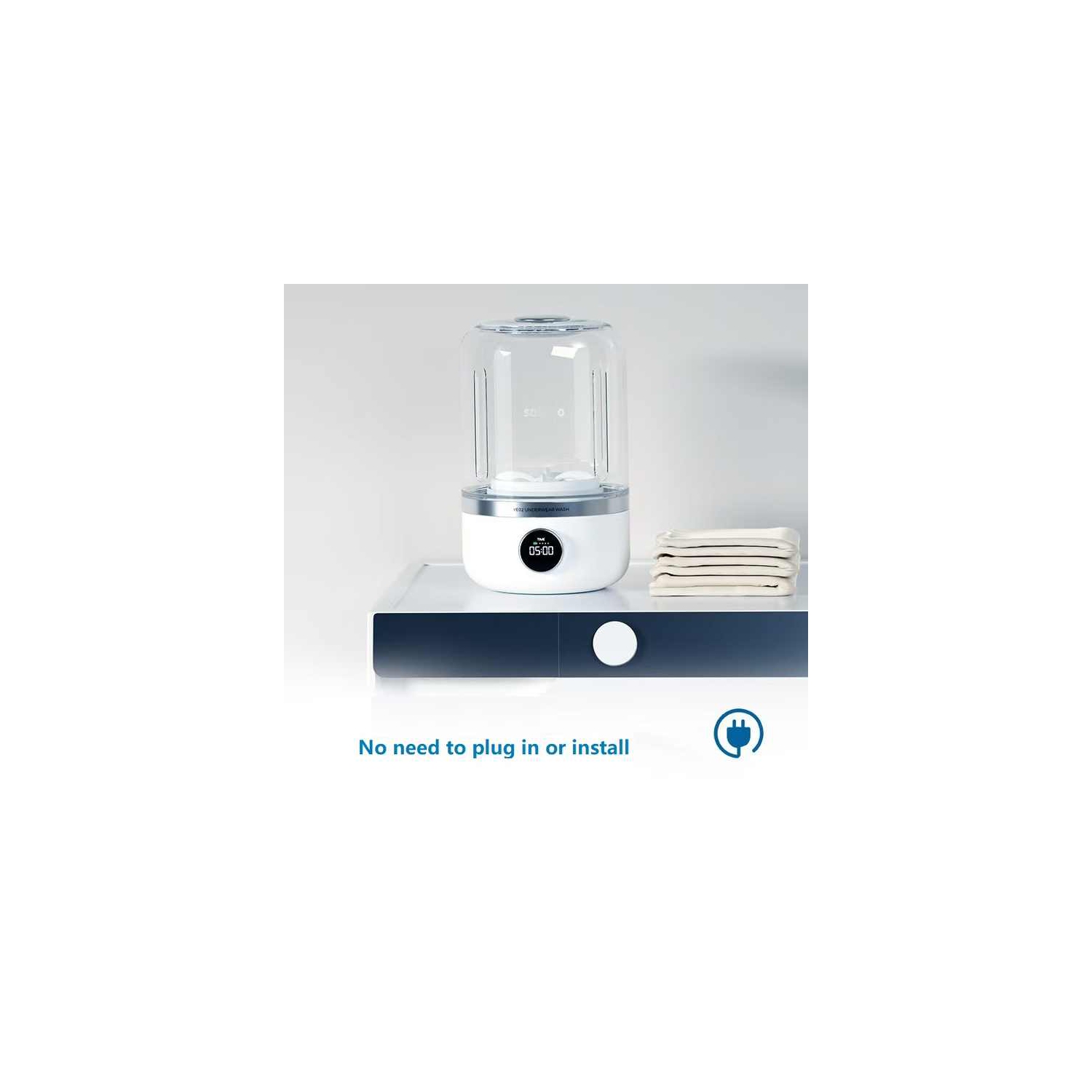 Tasse à lessive intelligente Machine à laver Mini laveuse Installation gratuite Bas Sous-vêtements Machine tout-en-un Petite tasse à lessive