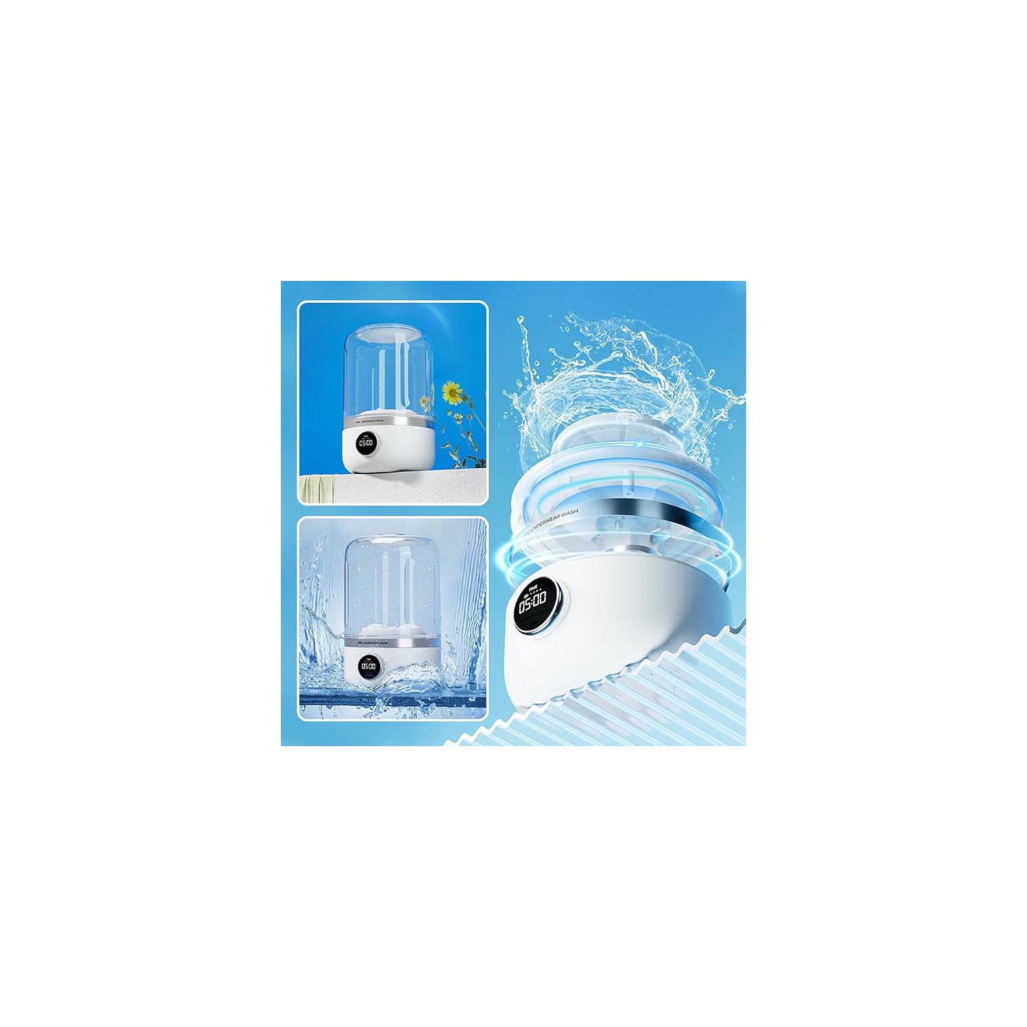 Tasse à lessive intelligente Machine à laver Mini laveuse Installation gratuite Bas Sous-vêtements Machine tout-en-un Petite tasse à lessive