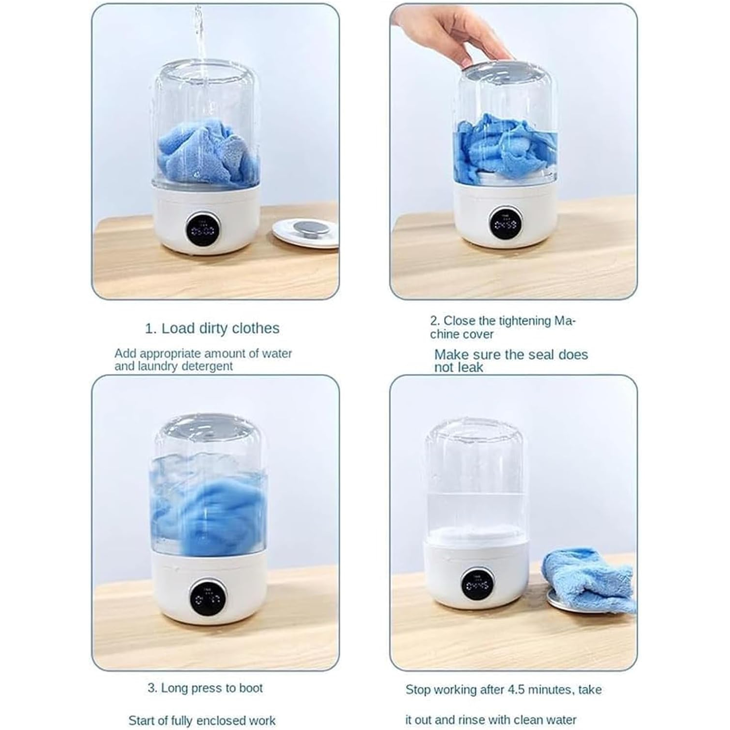 Tasse à lessive intelligente Machine à laver Mini laveuse Installation gratuite Bas Sous-vêtements Machine tout-en-un Petite tasse à lessive