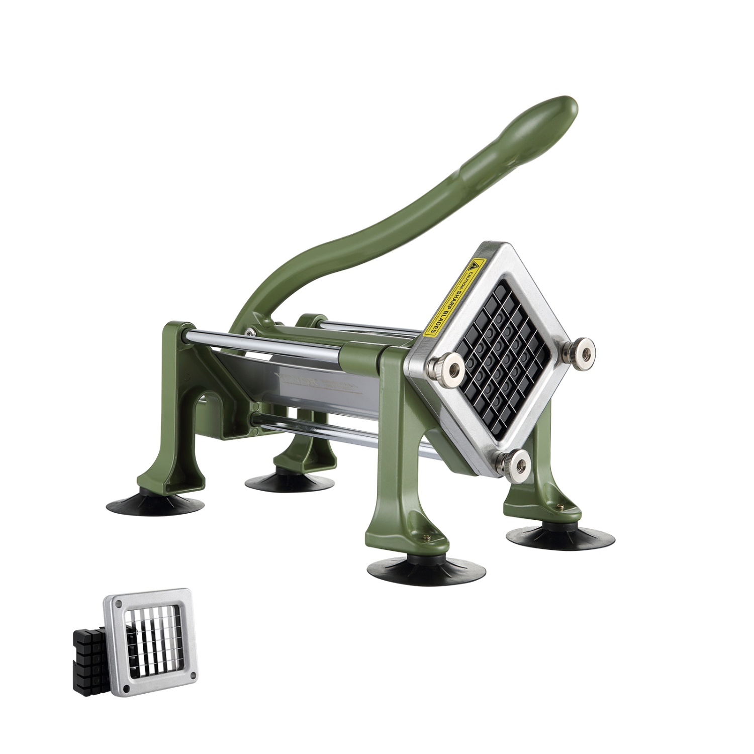 Coupe-frites VEVOR, coupe-pommes de terre avec lame en acier inoxydable 1/2-po, hachoir manuel avec ventouses, idéal pour les pommes de terre, les