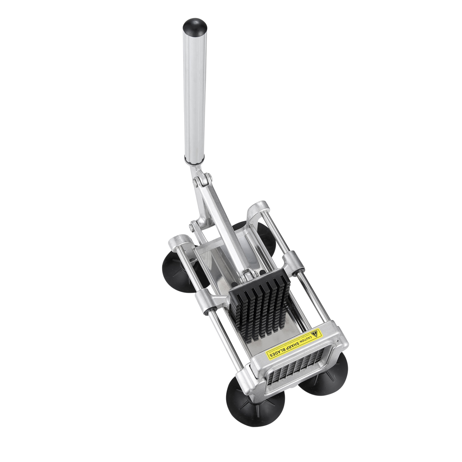 VEVOR French Fry Cutter, Potato Slicer with 1/2" 3/8" 1/4" Stainless Steel Blades, Manual Chopper with Suction Cups, for Potato, Fries, Cucumber,