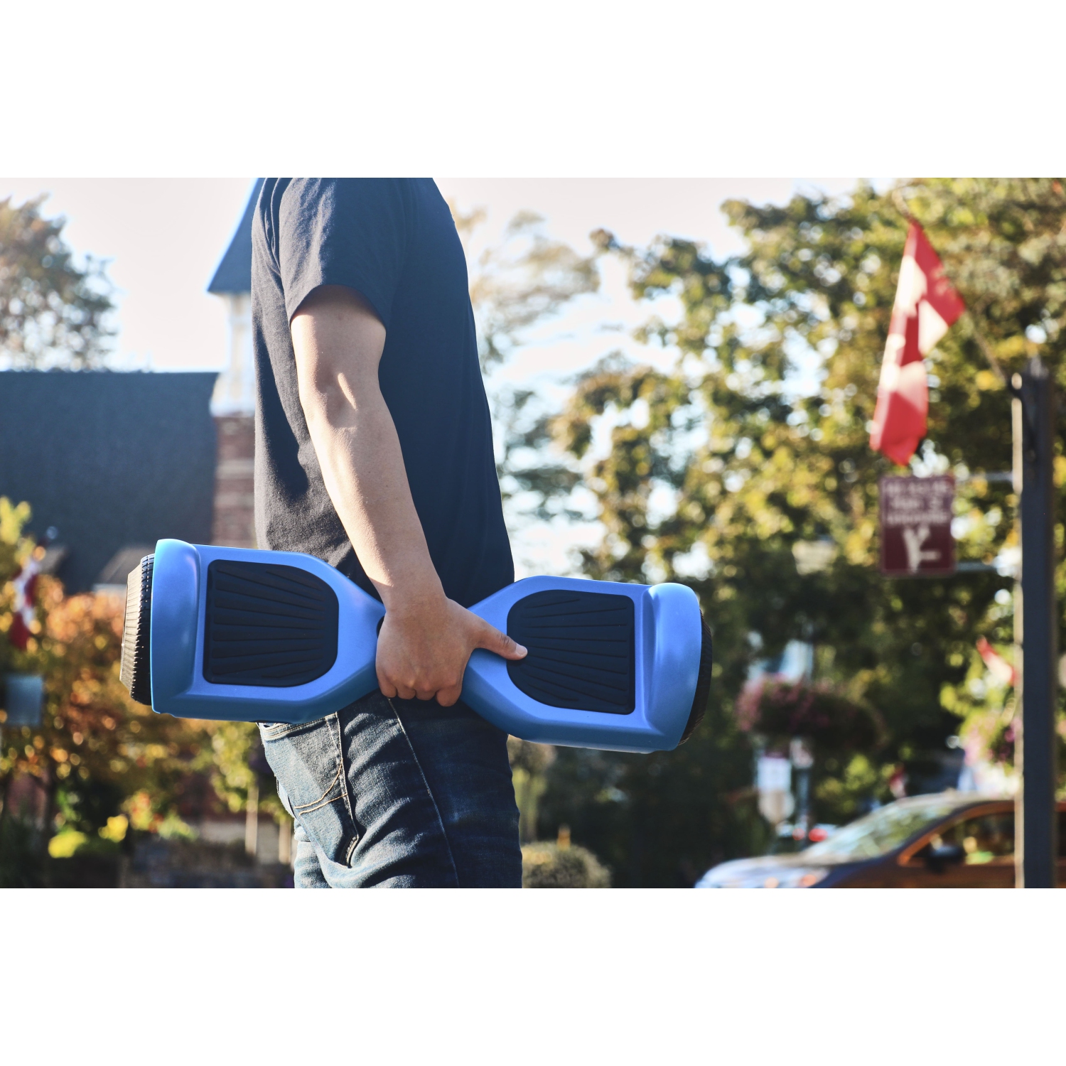Planche gyroscopique tout-terrain bleue WEELMOTION 6,5", PLUS GROSSE batterie que les autres lumières et roues brillantes LED moins chères,
