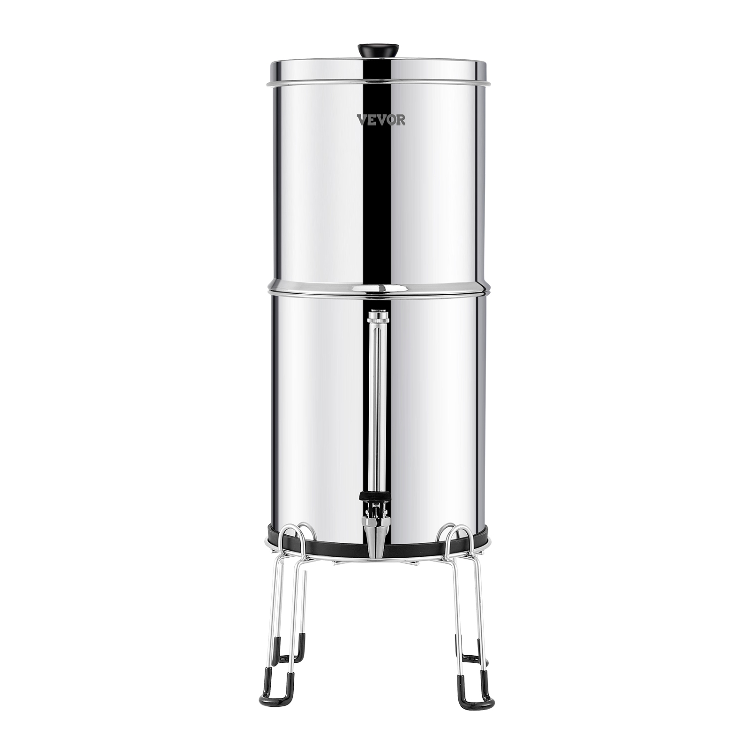 Système de filtre à eau à alimentation par gravité VEVOR 2.25G, acier inoxydable 304, réduit le plomb et jusqu'à 99 % du chlore, avec 2 filtre au