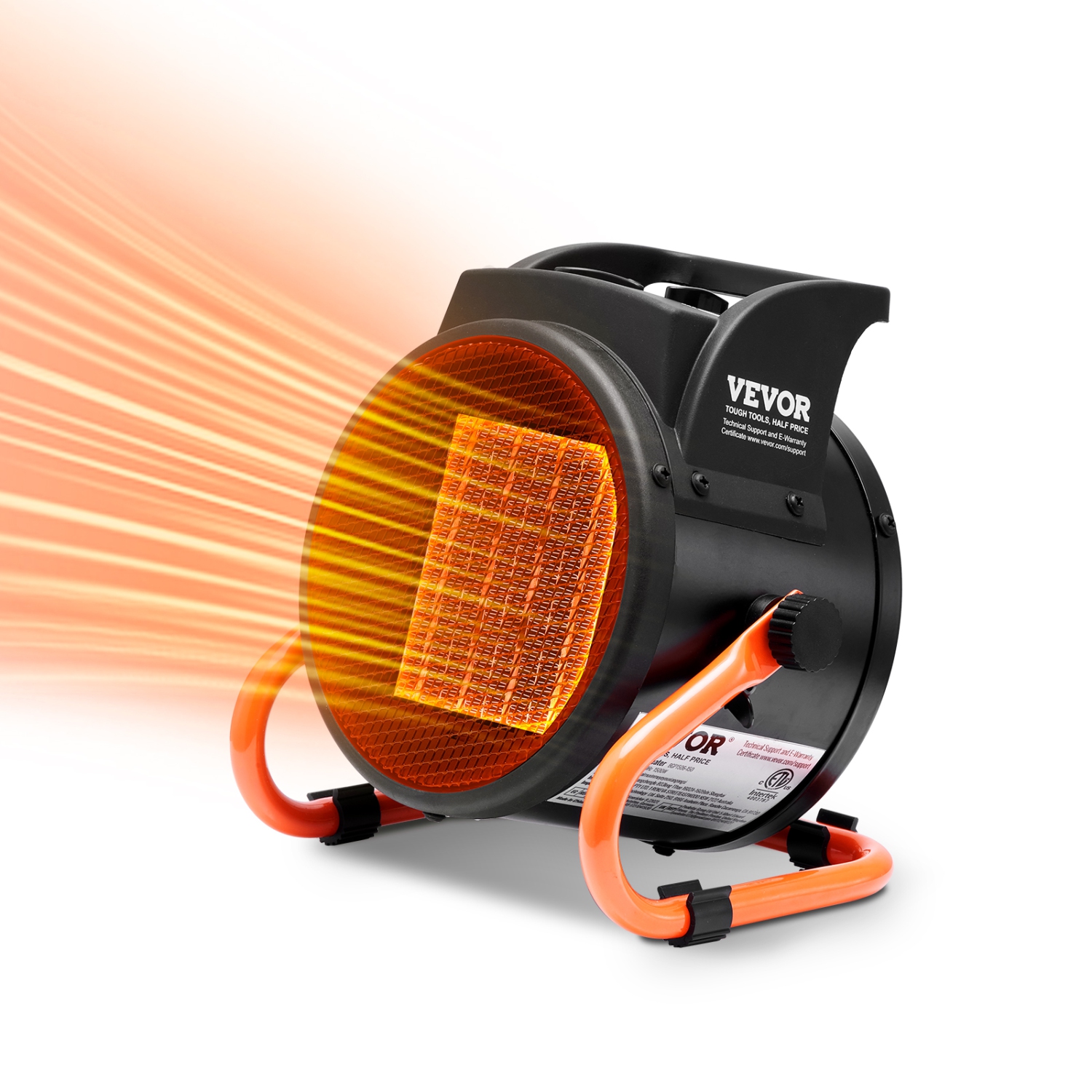 VEVOR 1500W Greenhouse Heater, PTC Fast Heating with Overheat Protection, 3-Speed Setting Tent Heater, Electric Portable Heater Fan for Green House,