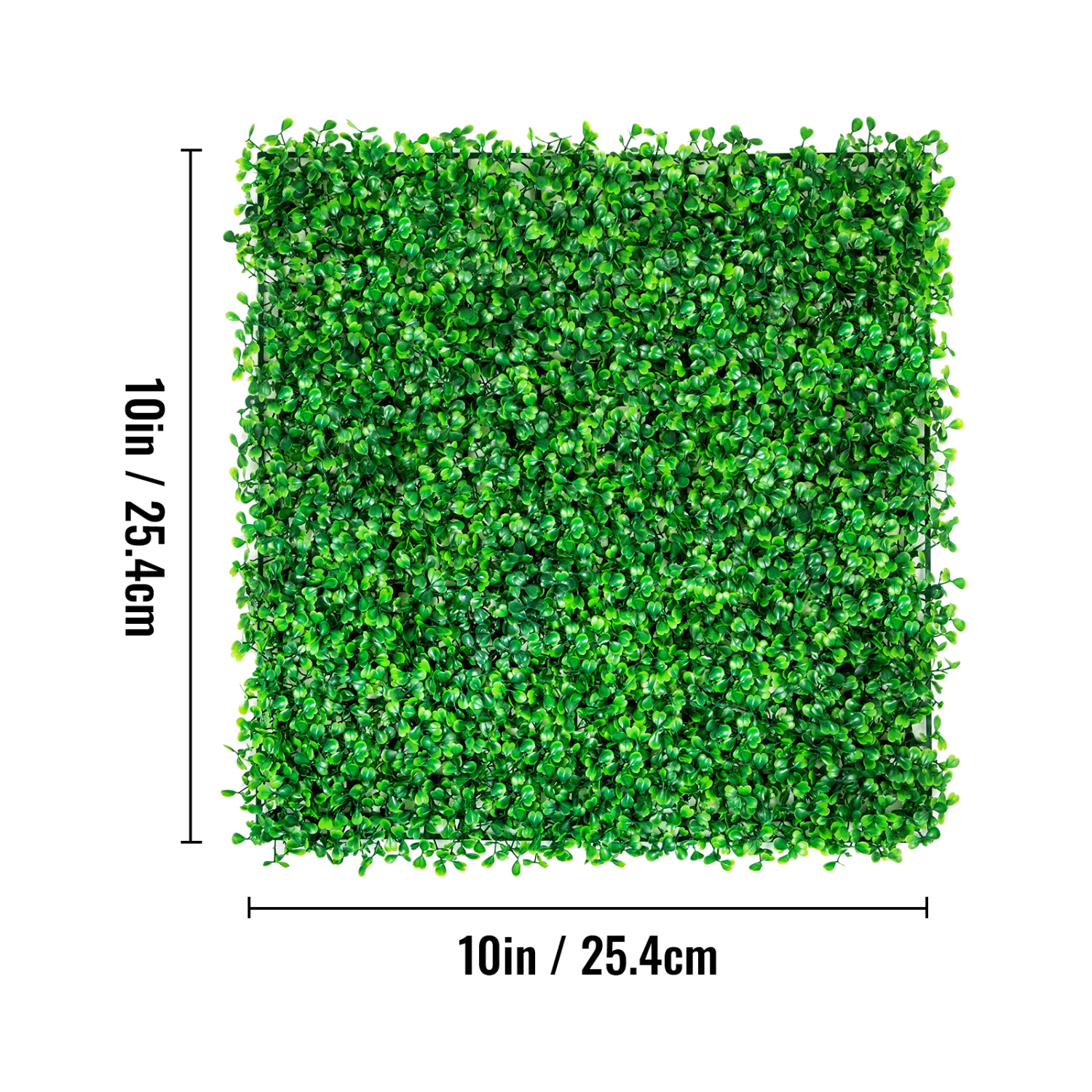 VEVOR 10X10" Artificial Boxwood Panel UV 48pcs Boxwood Hedge Wall Panels Artificial Grass Backdrop Wall 4cm Green Grass Wall Fake Hedge for Decor