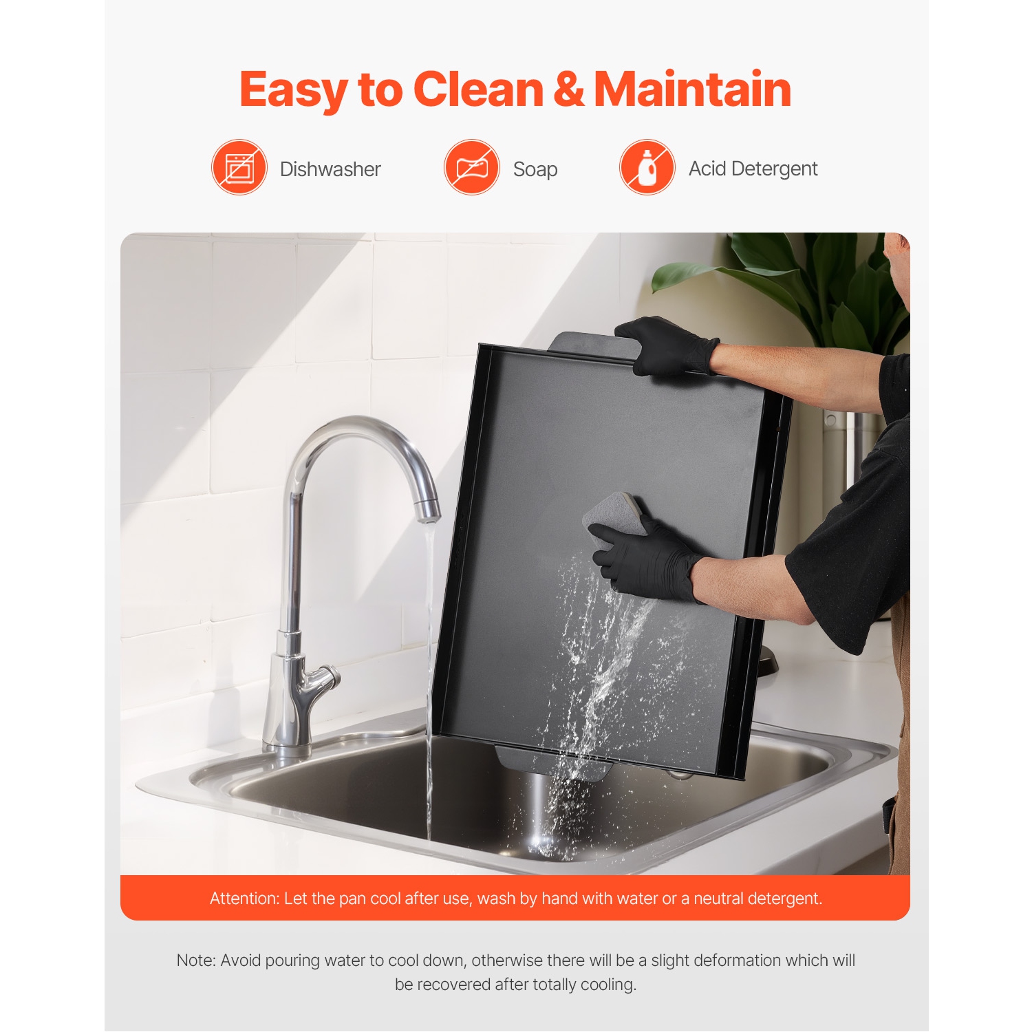 VEVOR 22x16 inch Carbon Steel Griddle, Universal Flat Top Rectangular Plate, Gas Grill Griddle for BBQ Grill, Teppanyaki, Portable Family Cookware,