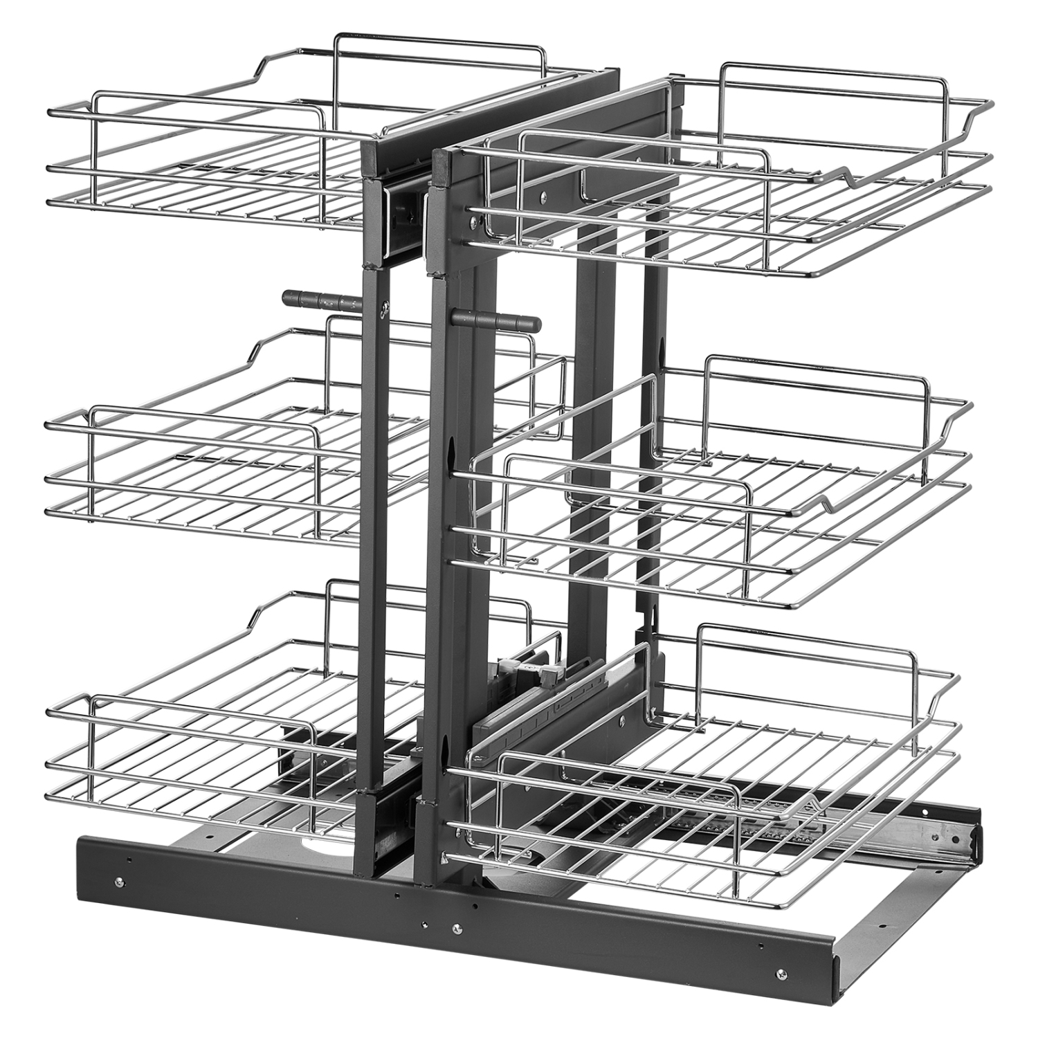 VEVOR Min 15"W Opening Blind Corner Pull Out Organizer, 3 Tier 6 Shelf Kitchen Cabinet Organizer, Chrome Carbon Steel Storage Basket, Slide Out