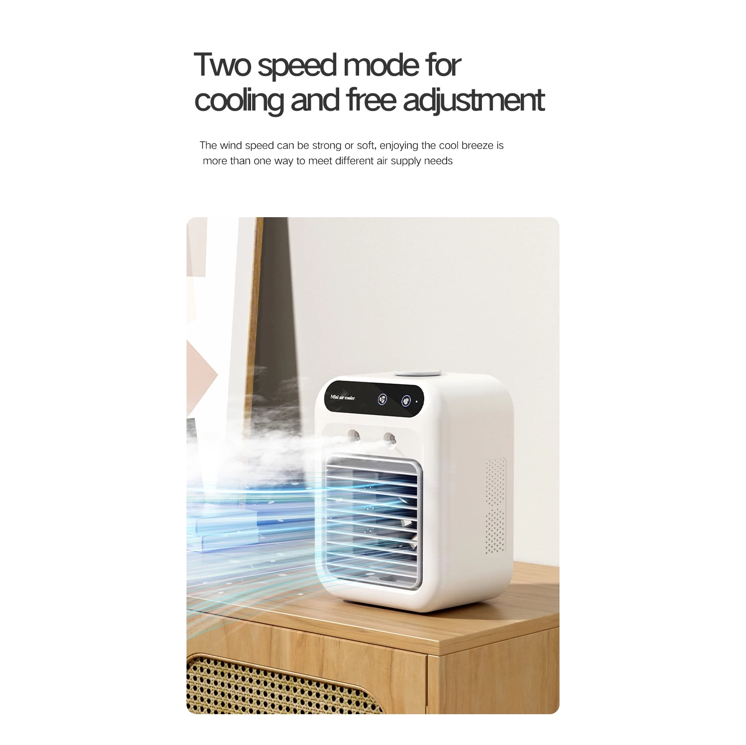 Cooling fan household small air conditioner, fan cooling spray humidification electric desktop fan mobile cooling fan portable, ultra-quiet design