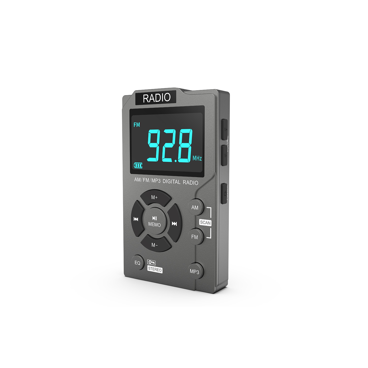 AM portatif ​​Radio FM avec lecteur MP3, radio de poche avec excellente réception, grand écran LCD, nouvelle mini radio de poche, radio stéréo