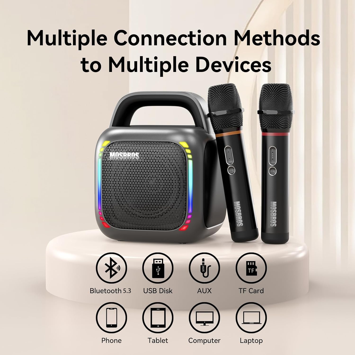 Hot selling high quality heavy bass karaoke bluetooth speaker with microphone, karaoke machine with 2 wireless microphones, portable bluetooth speaker